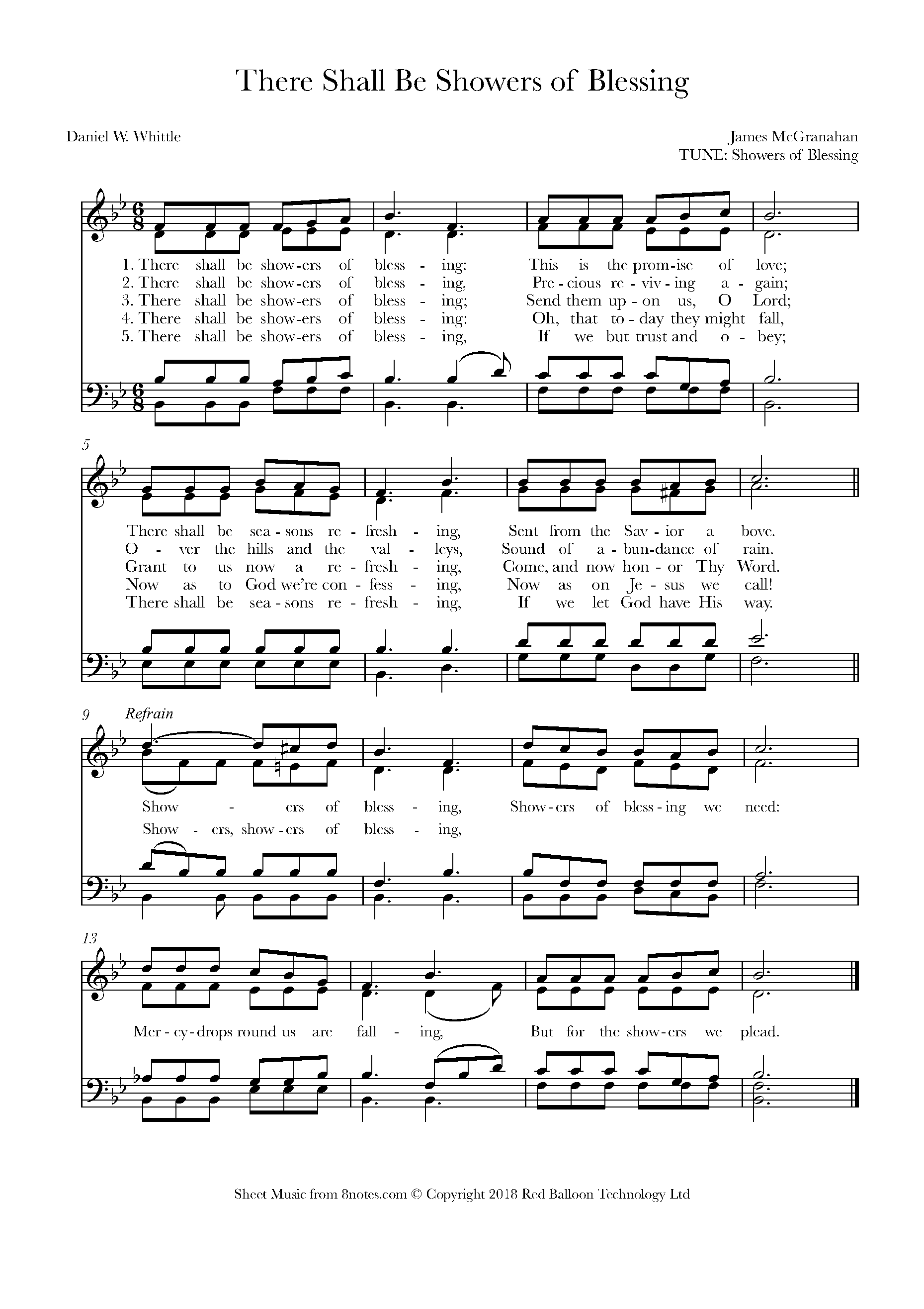 McGranahan, James There Shall Be Showers of Blessing Sheet music for