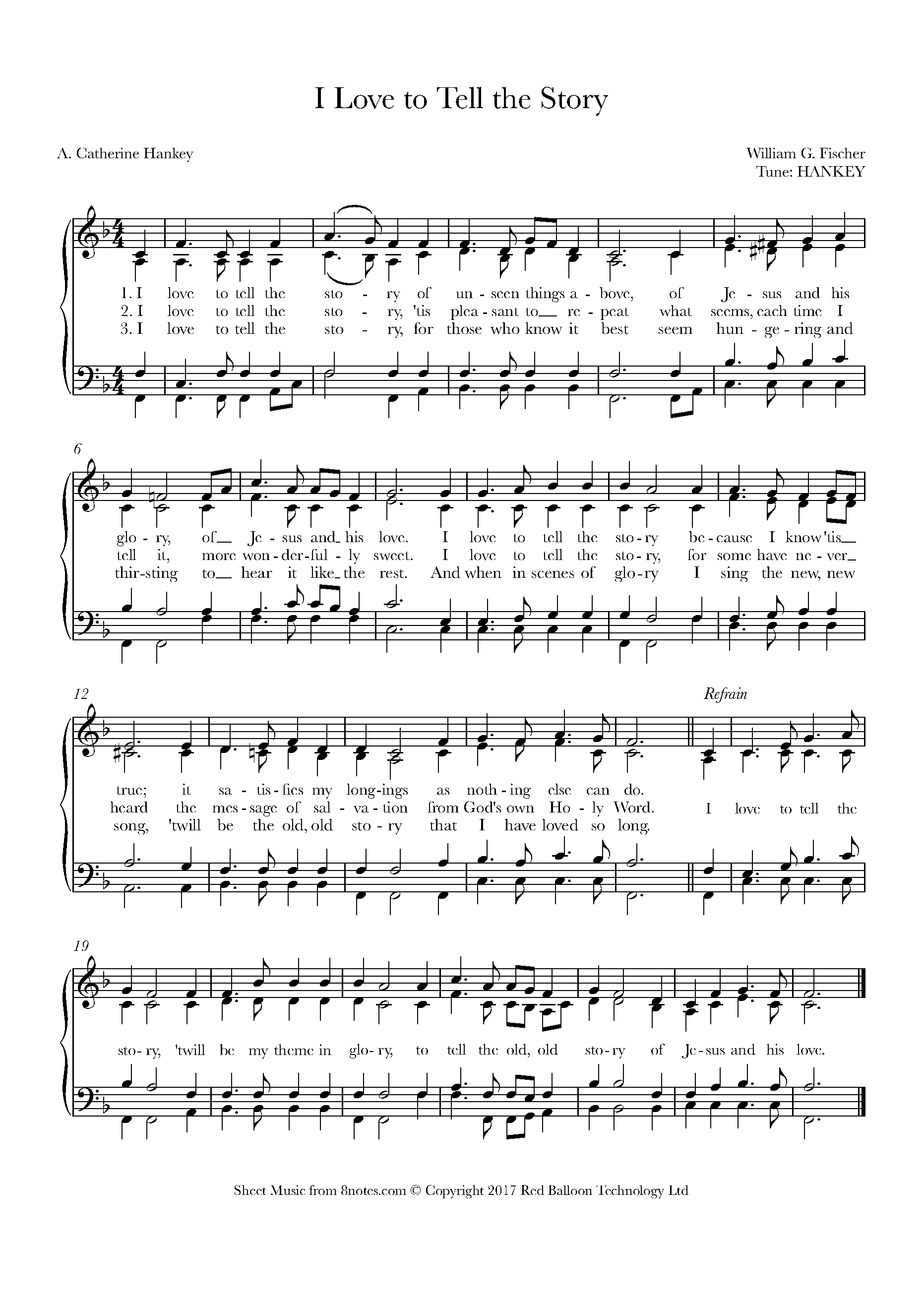 Fischer, William G I Love to Tell the Story Sheet music for Choir