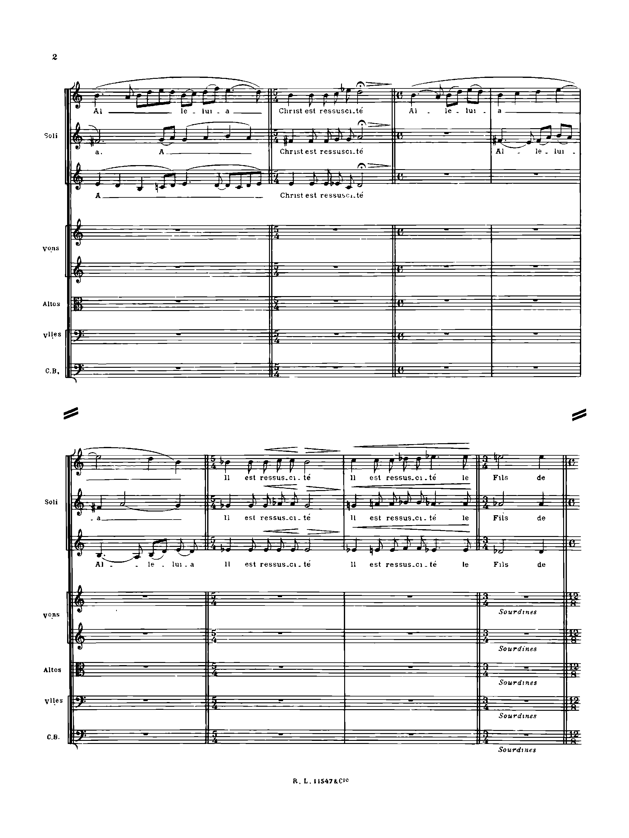 Cantique de Paques, H.18 by Arthur Honegger Sheet Music arranged by 8notes.com for Choir and Orchestra - 1 of 23 pages