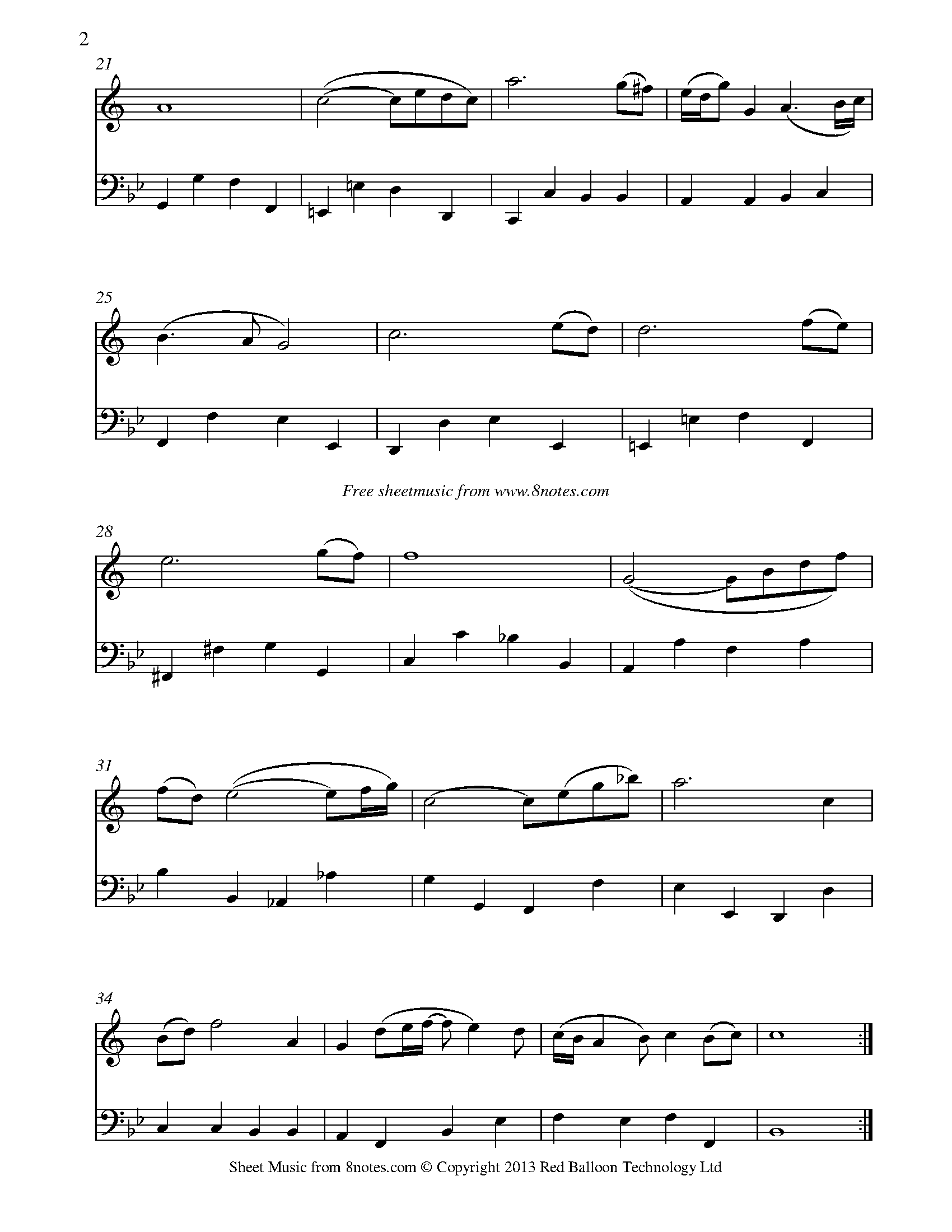 Bach Air on the G string Sheet music for Duet