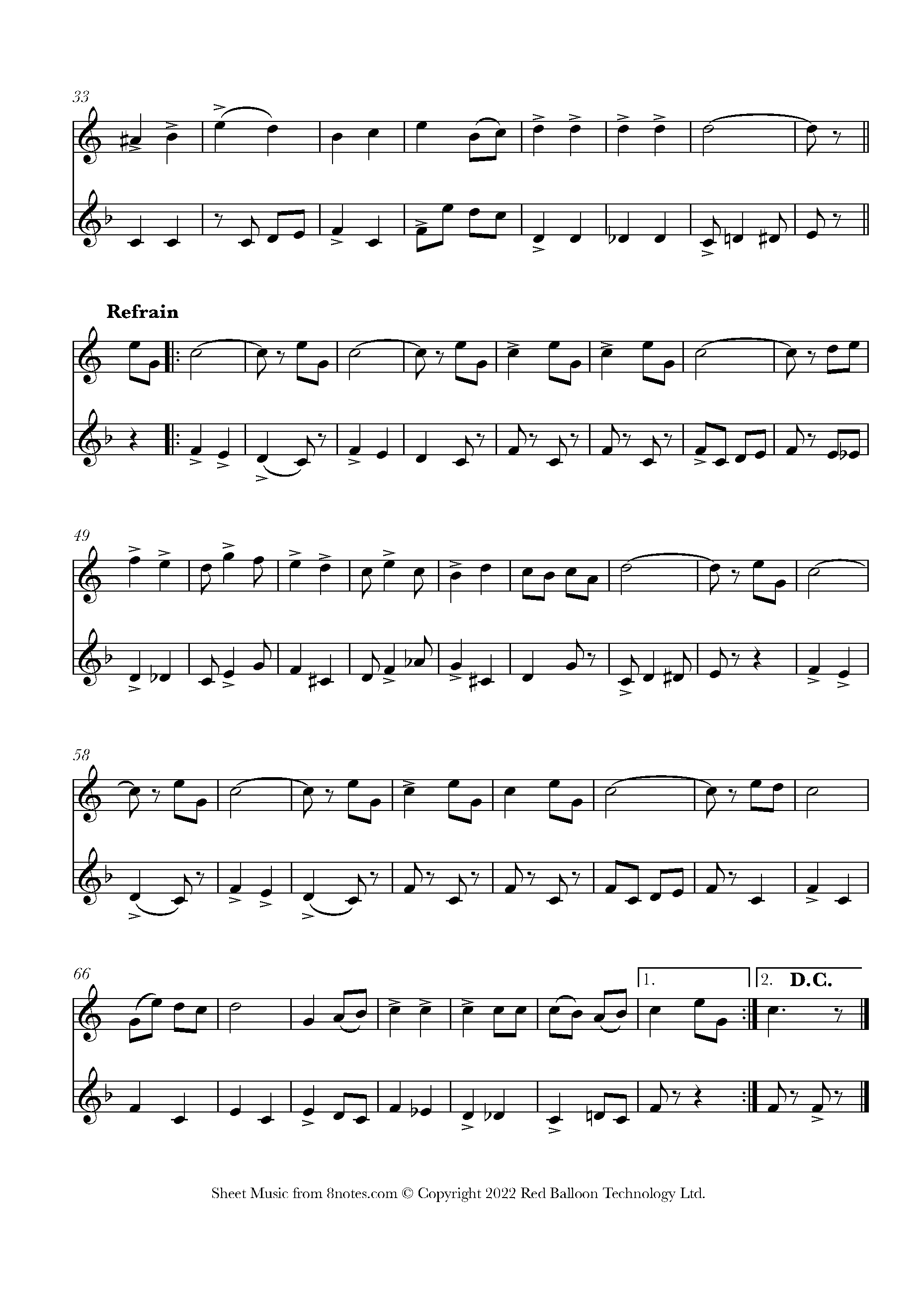 Cohan Over There Sheet music for Horn Duet