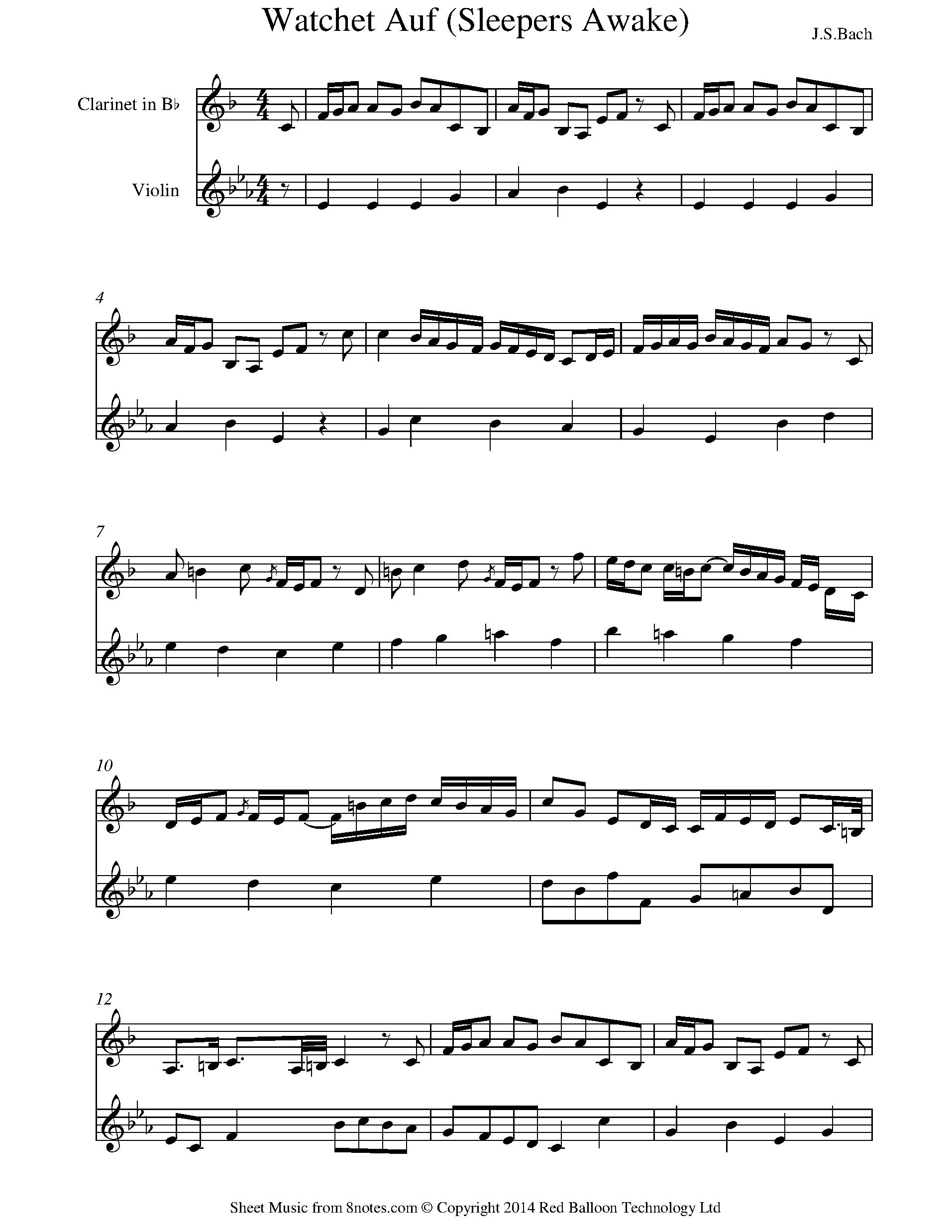 Bach Watchet auf (Sleepers Awake) Sheet music for