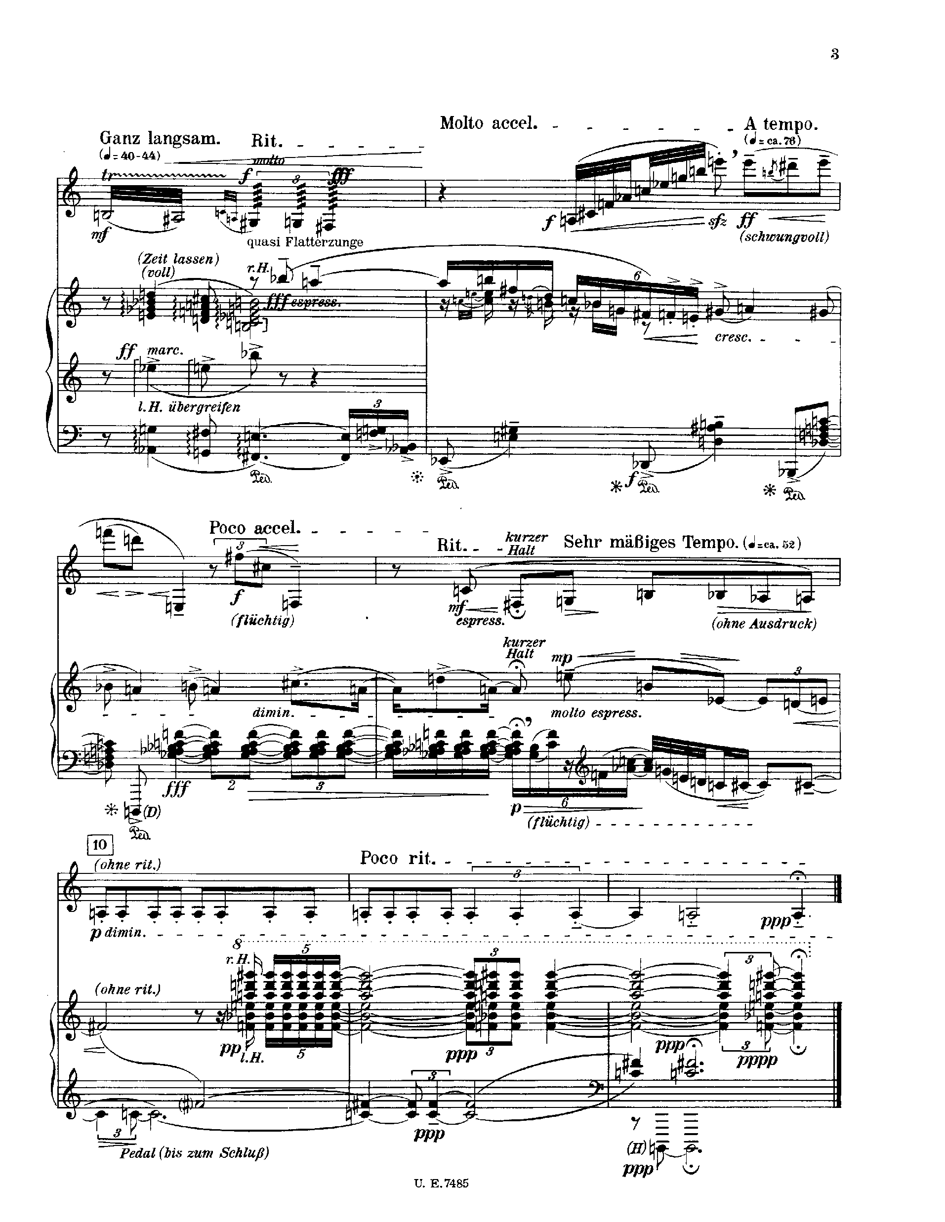 4 Stucke, Op.5 by Alban Berg Sheet Music arranged by 8notes.com for Clarinet - 1 of 11 pages