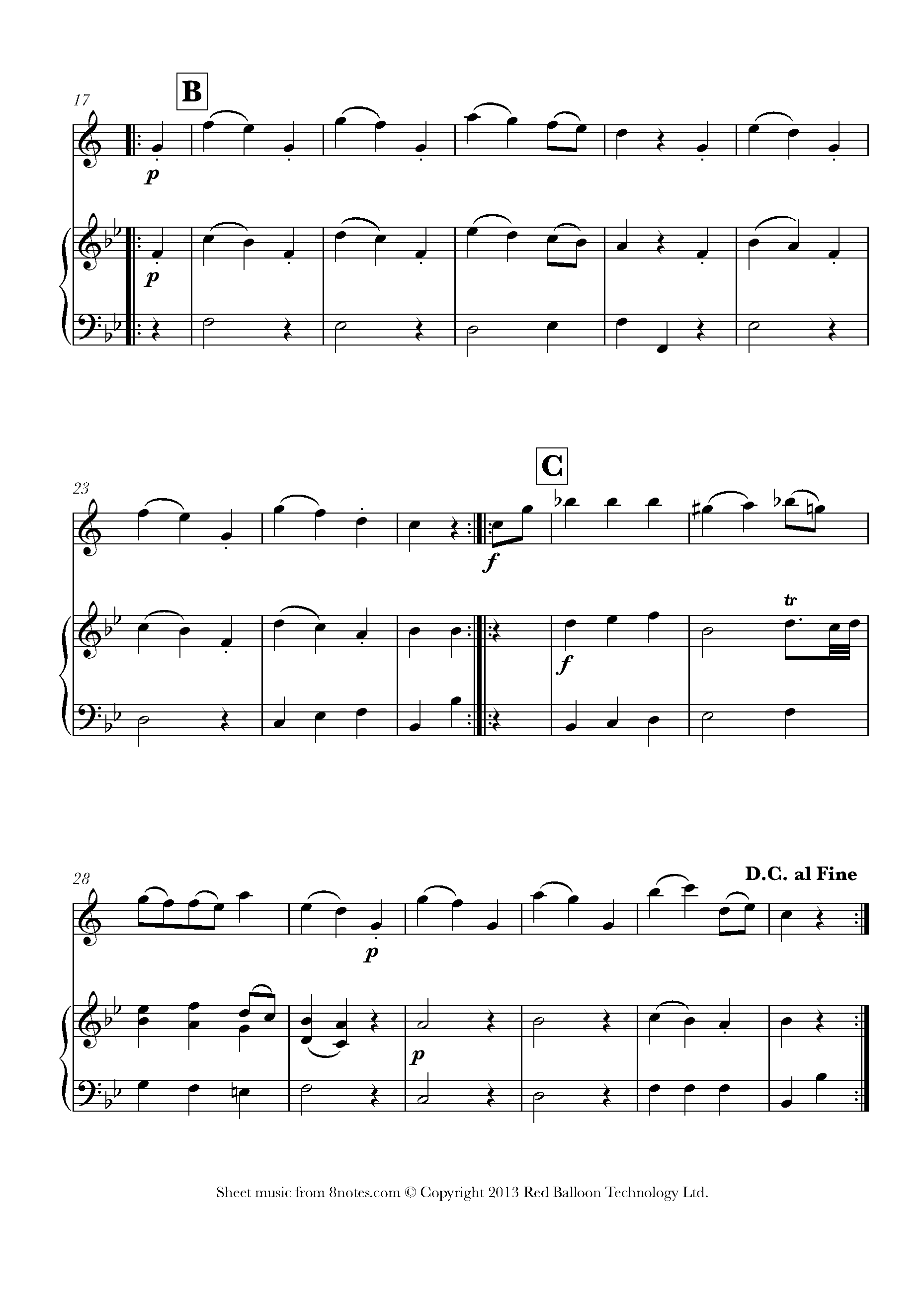 Mozart German Dance No.1 K. 605 Sheet music for