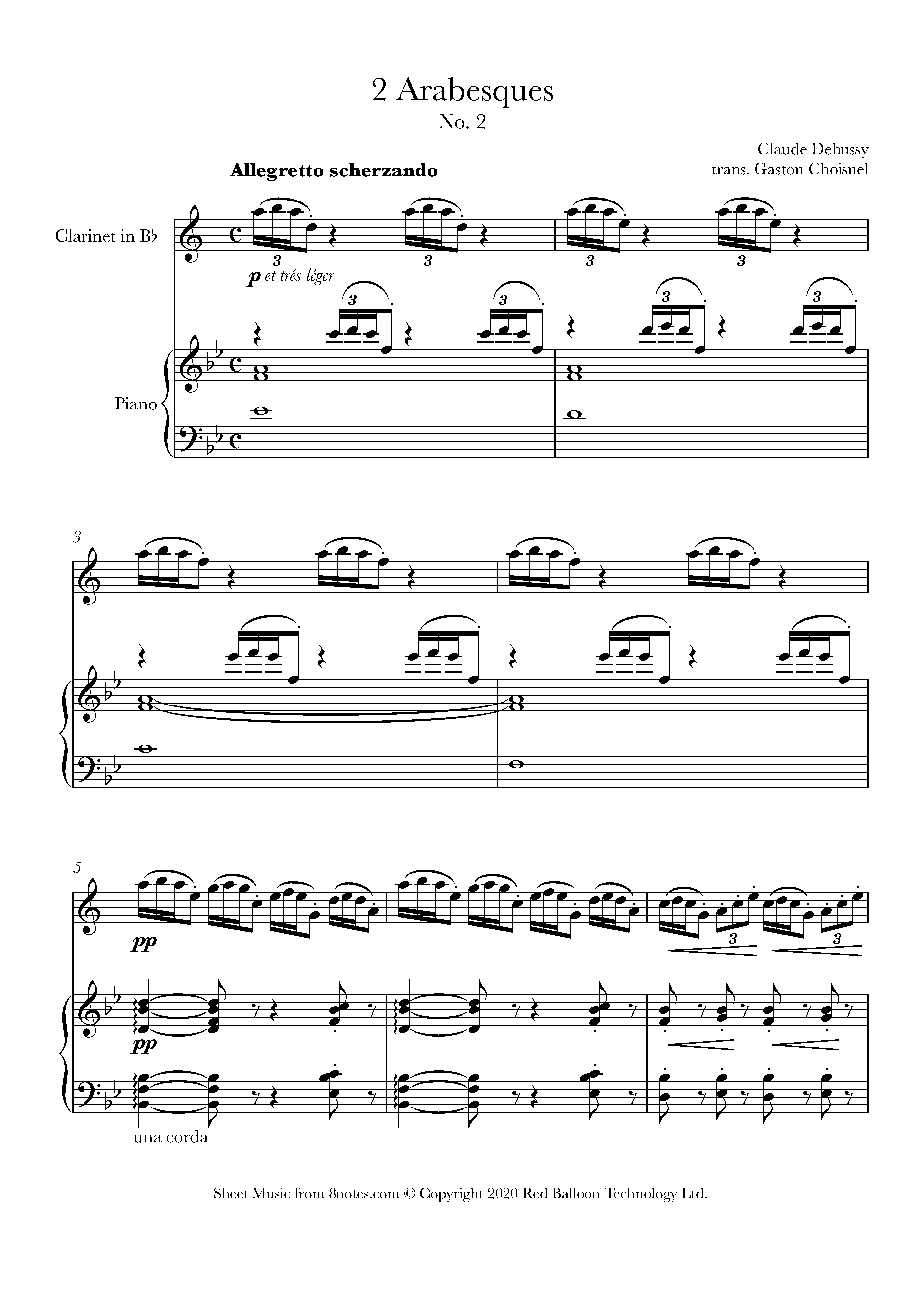 Debussy Arabesque No.2 Sheet music for