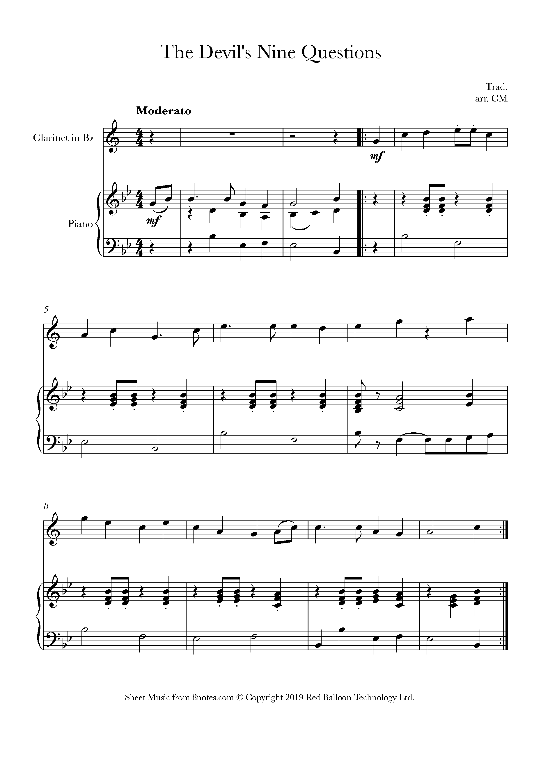The Devil's Nine Questions Sheet music for