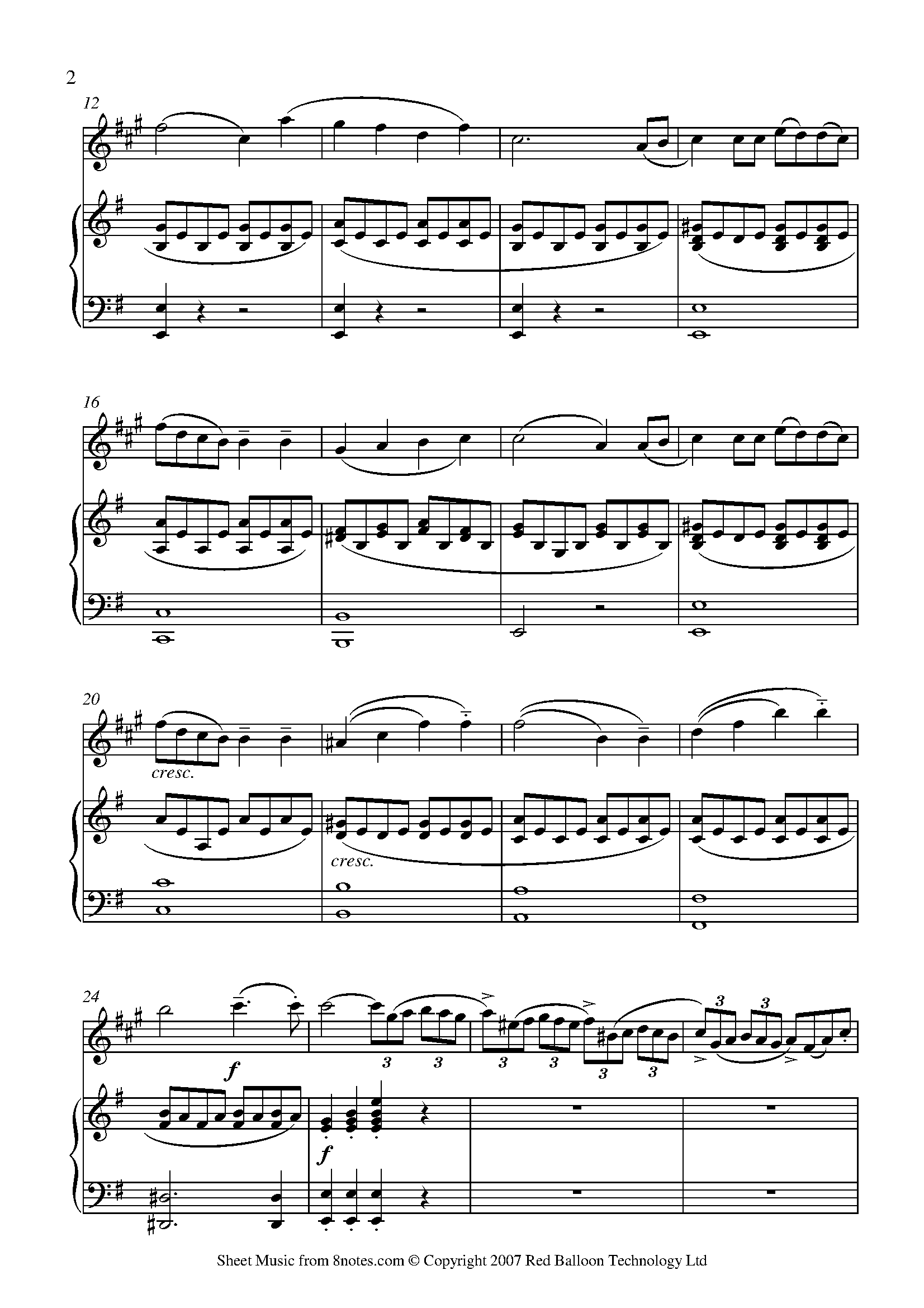 Mendelssohn Theme from Violin Concerto Op.64 in E minor Sheet music