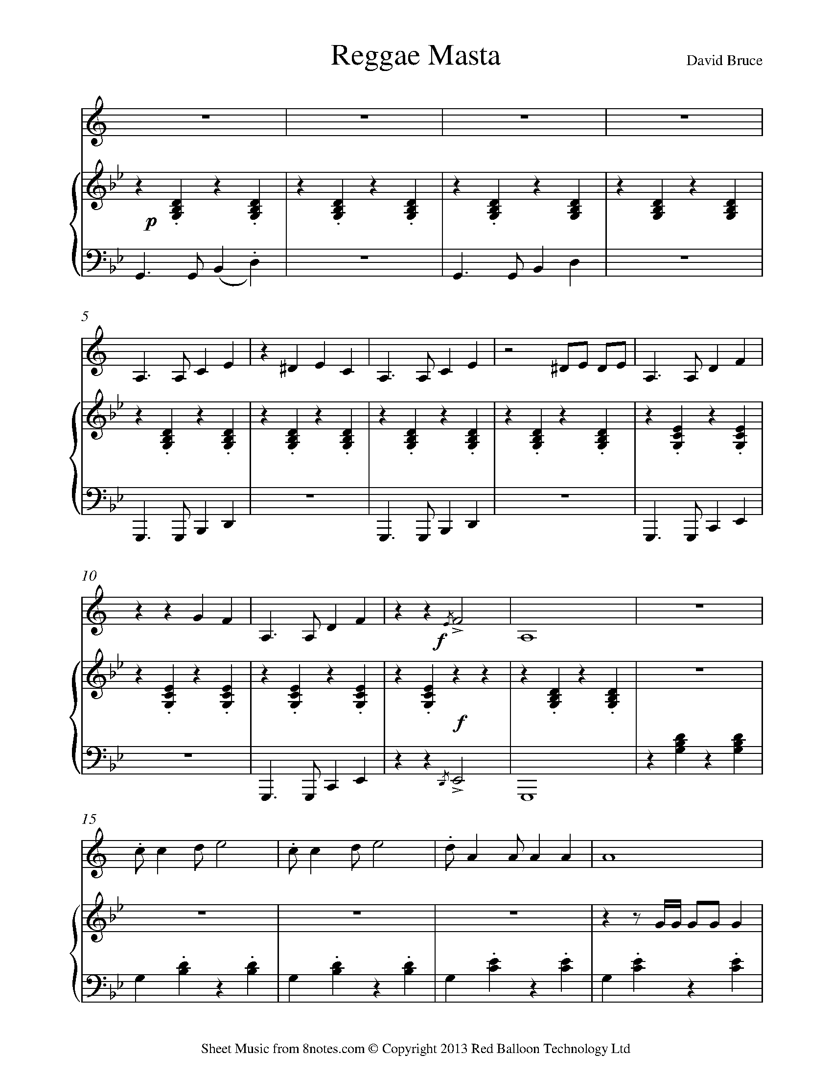 David Bruce Reggae Masta Sheet music for