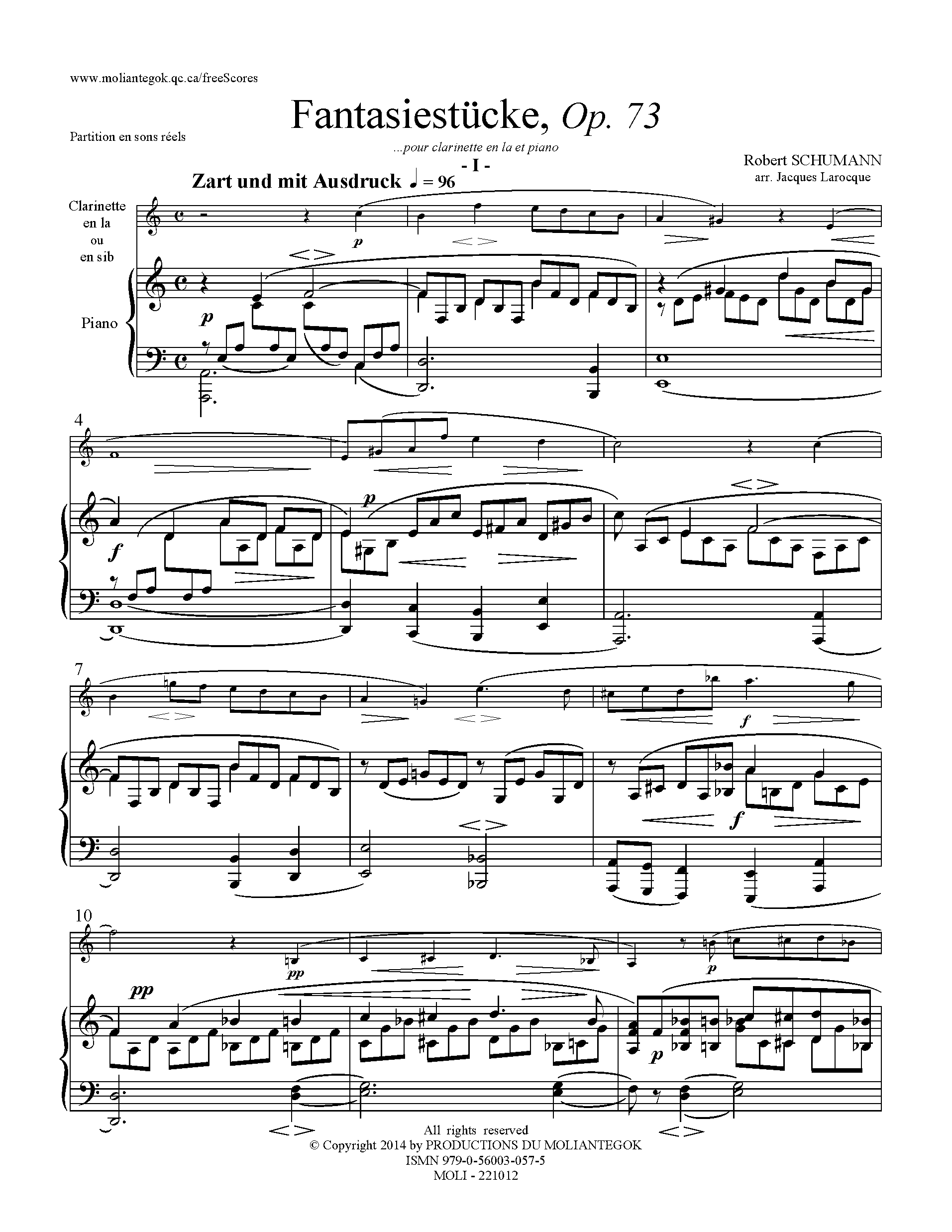 thumbnail image 2 of Trois Romances, Op. 11: No. 1 (Clara Schumann) Piano Sheet Music 2 of 11