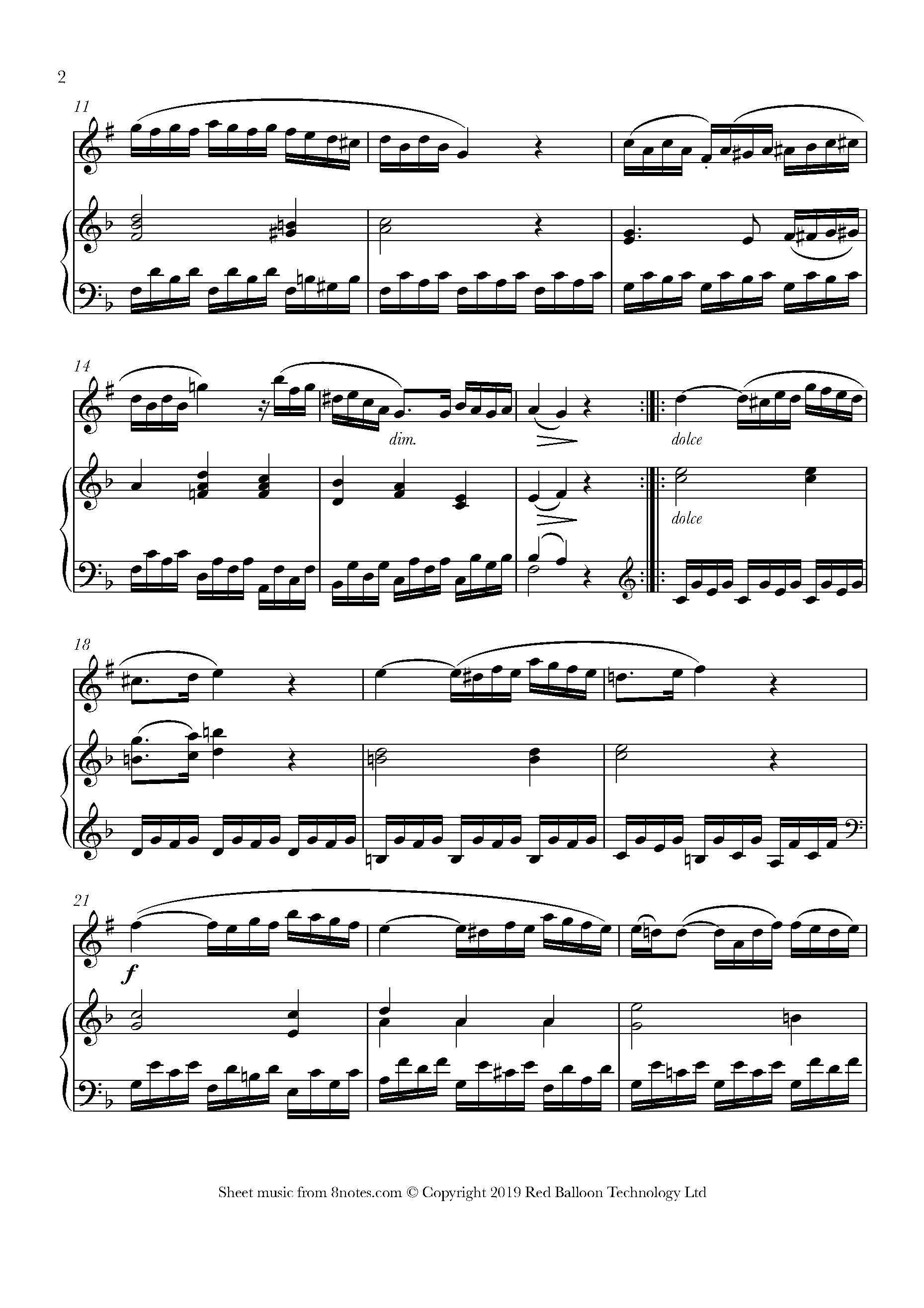 Mozart Sonata No.16 K. 545 2nd Movement Sheet music for