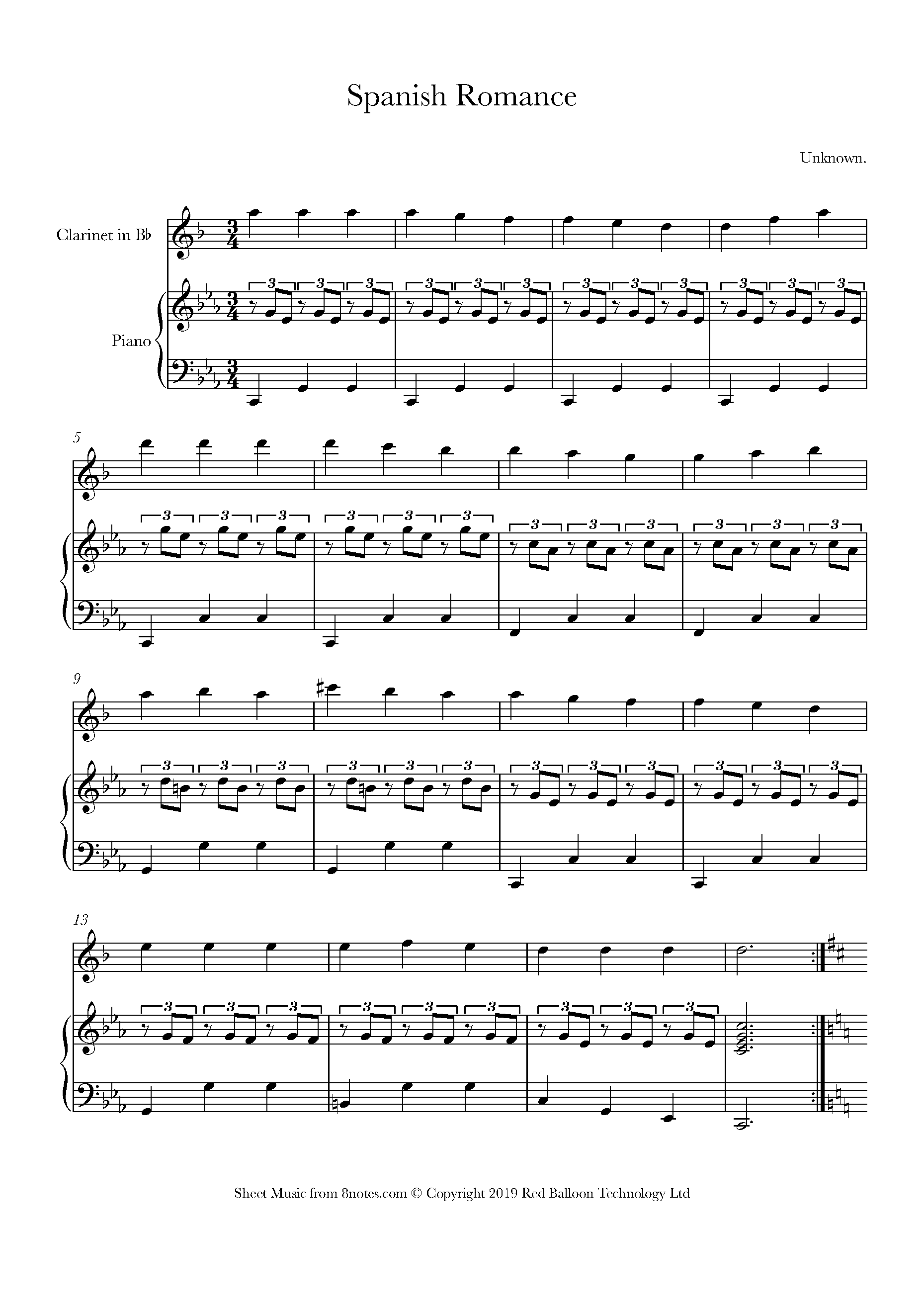 Unknown Spanish Romance (Sor's Melody) Sheet music for