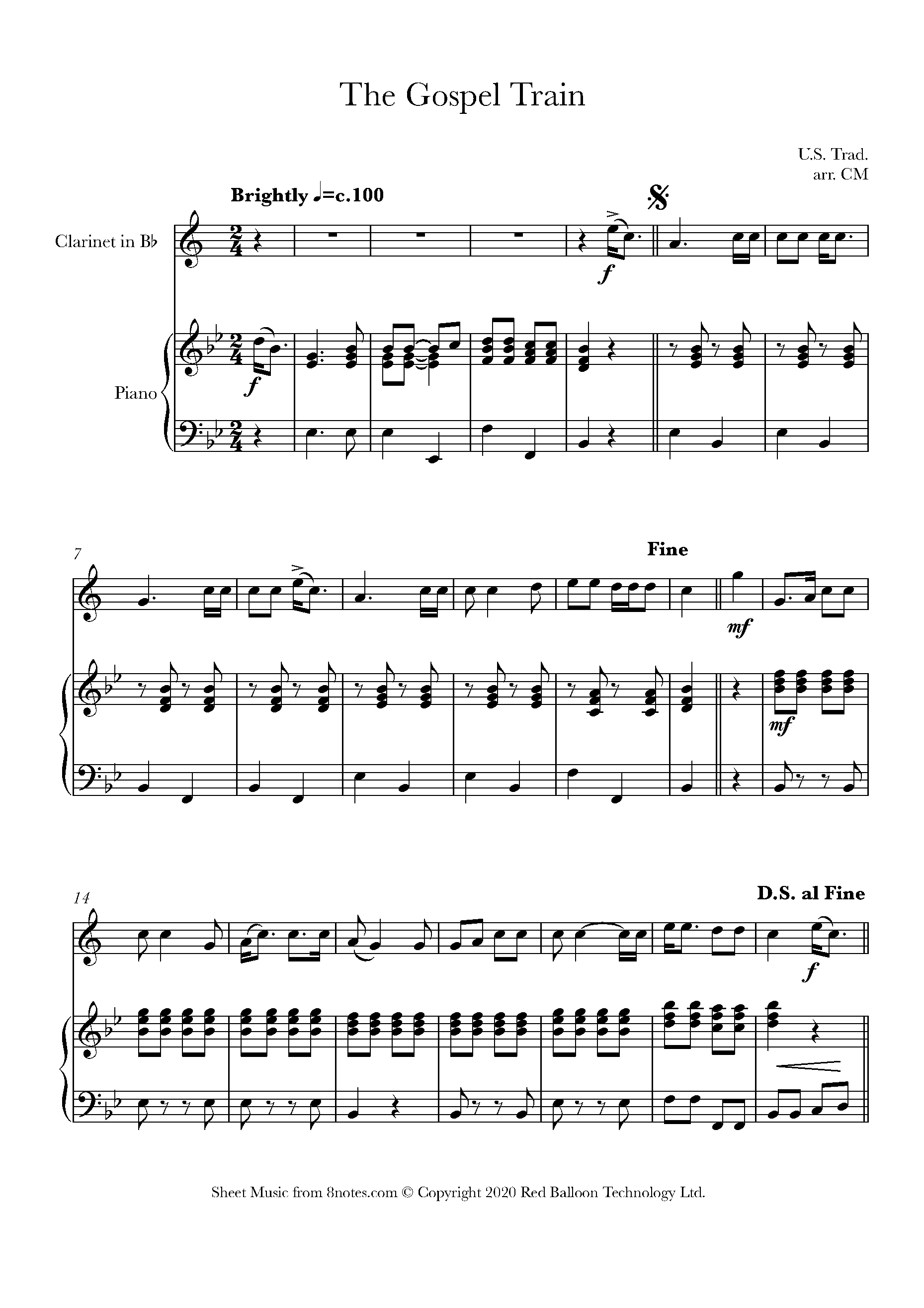 The Gospel Train Sheet music for Clarinet - 8notes.com