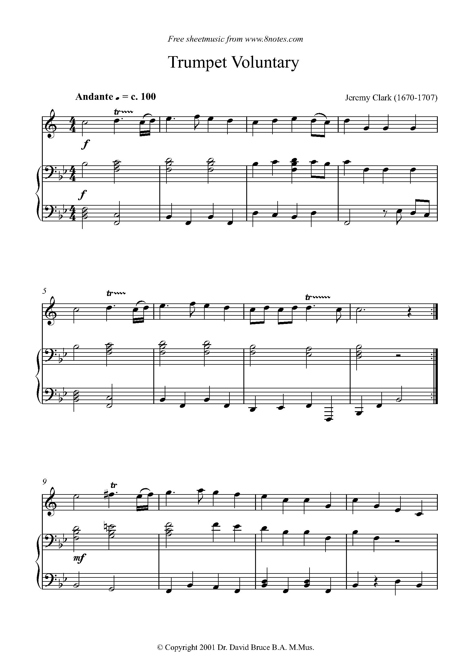 Clarke Trumpet Voluntary Sheet music for