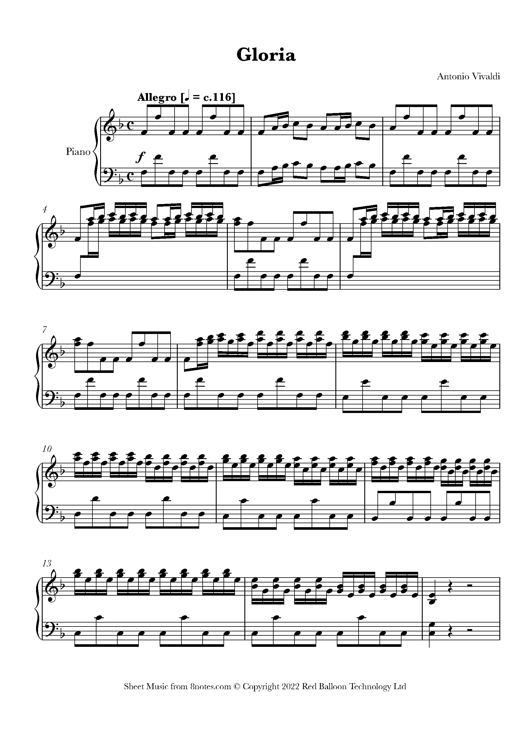 Vivaldi Gloria Sheet music for