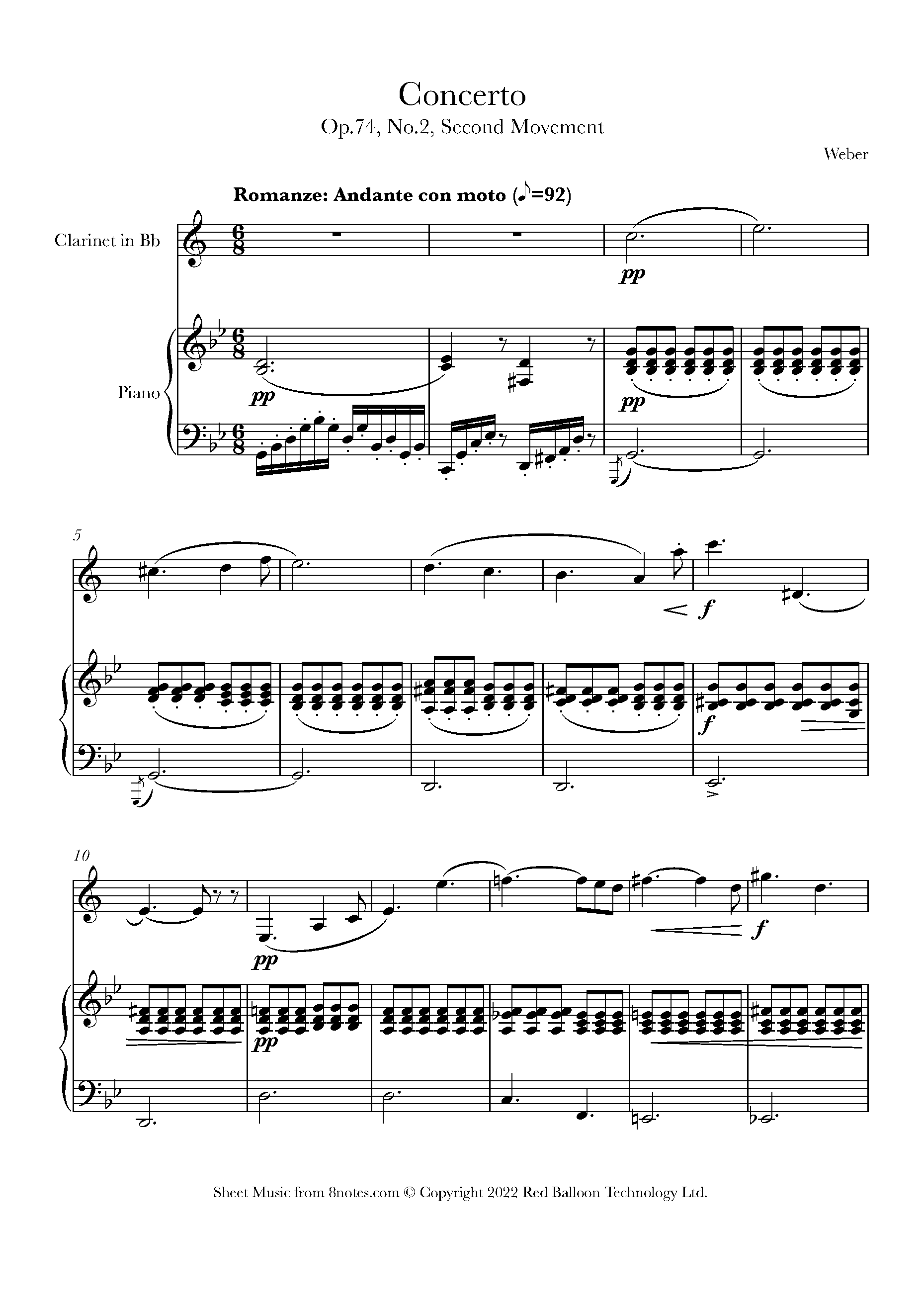 Weber  Clarinet Concerto, Op.74, No.2, 2nd...
