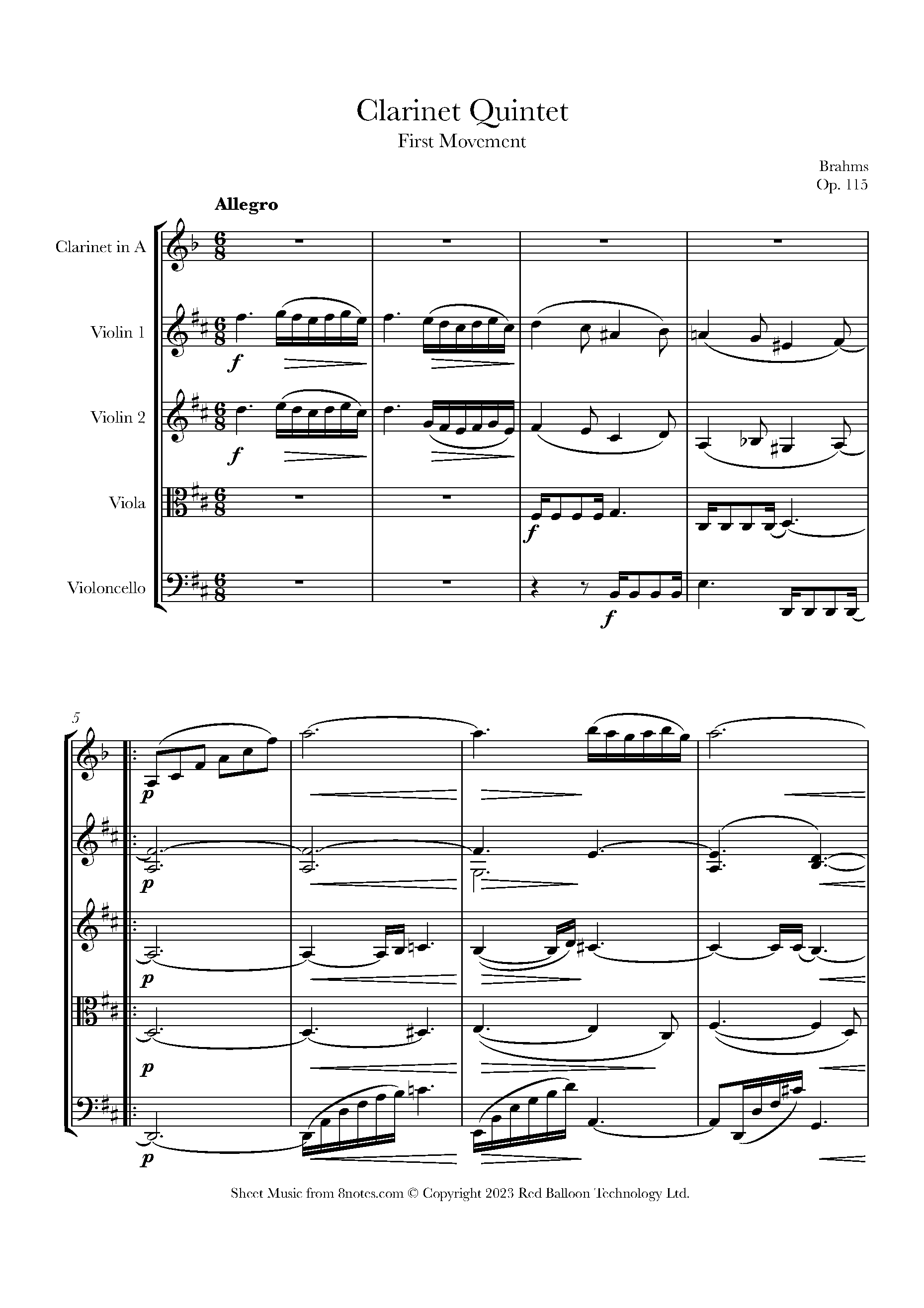 Brahms  Clarinet Quintet, Op.115, First Mo...