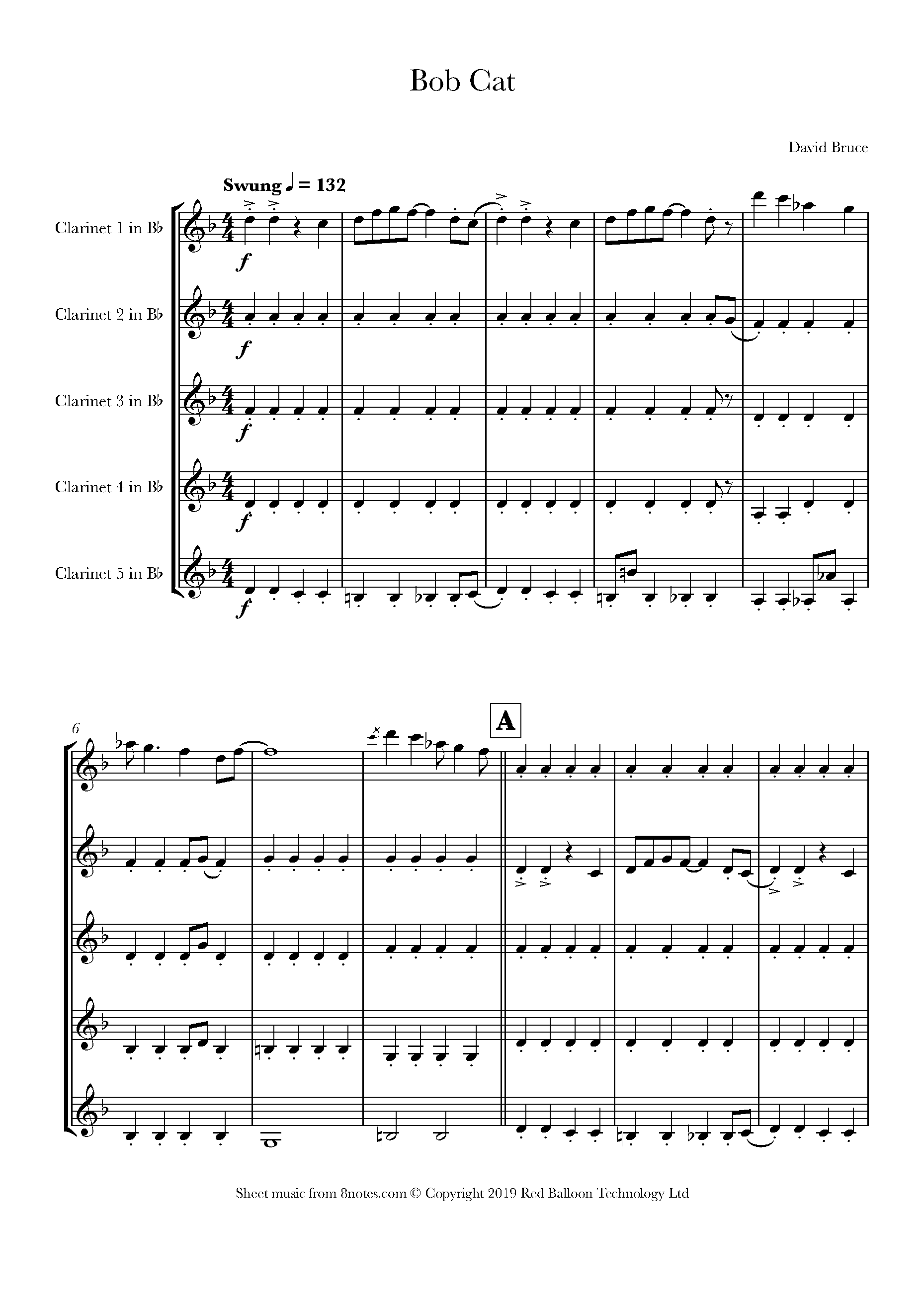 David Bruce Bob Cat Sheet music for Choir