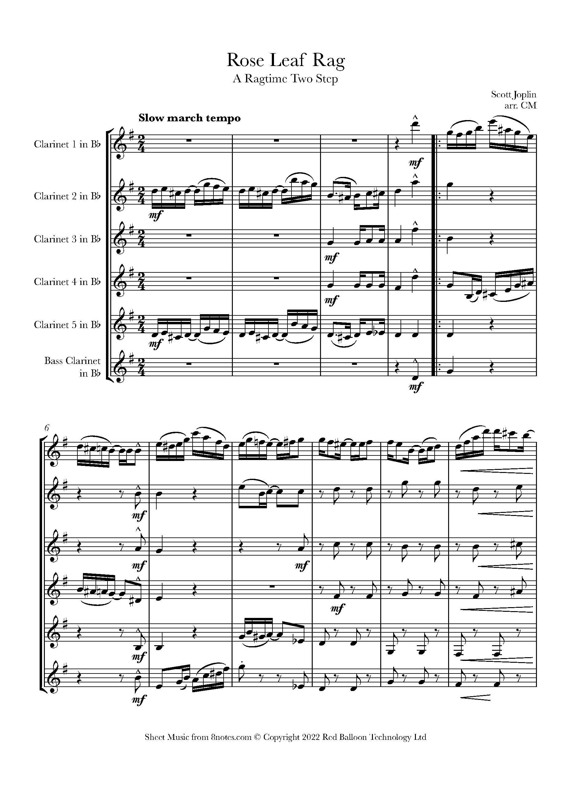 Scott Joplin Rose Leaf Rag Sheet music for Choir