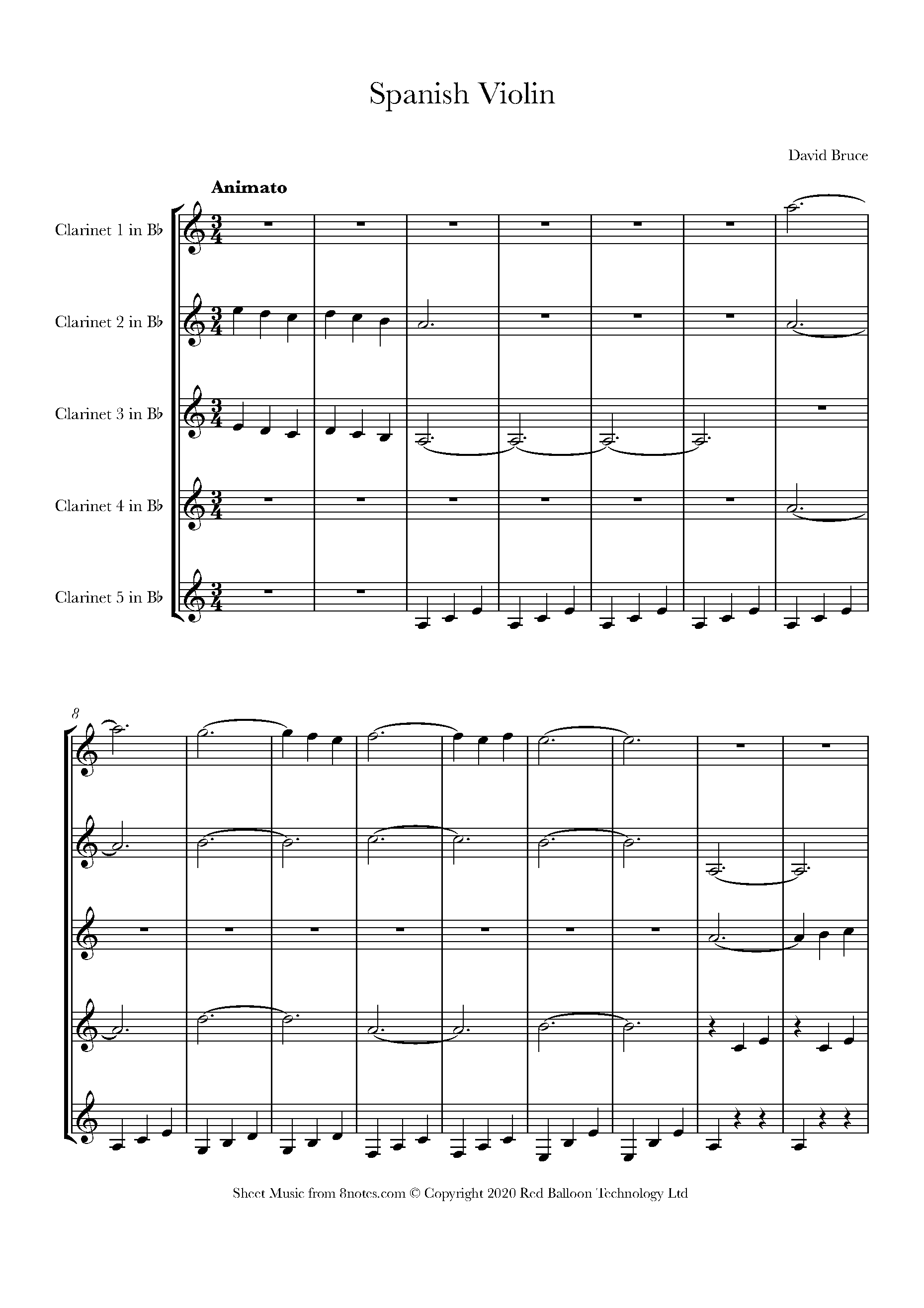 David Bruce Spanish Violin Sheet music for Choir
