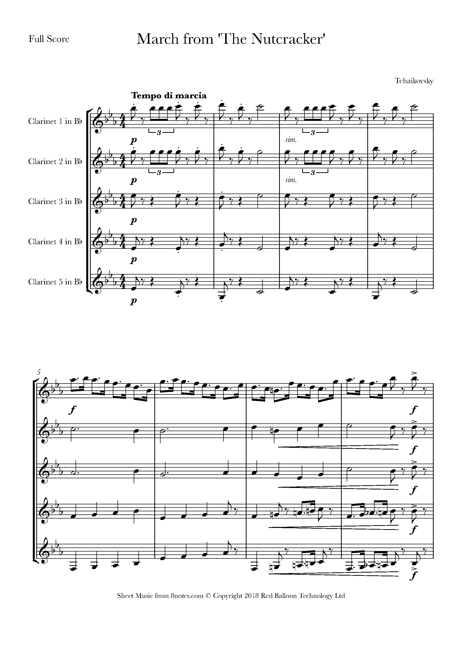 Tchaikovsky March from The Nutcracker Sheet music for Choir