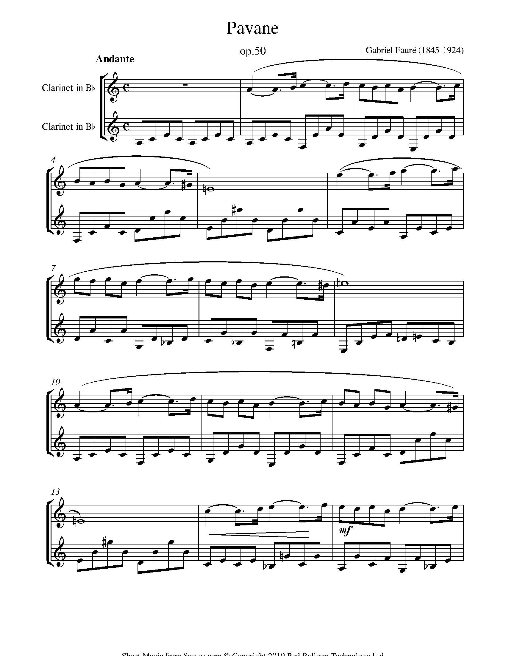 FAURE PAVANE Op50 Busser Cello or Va & Piano 