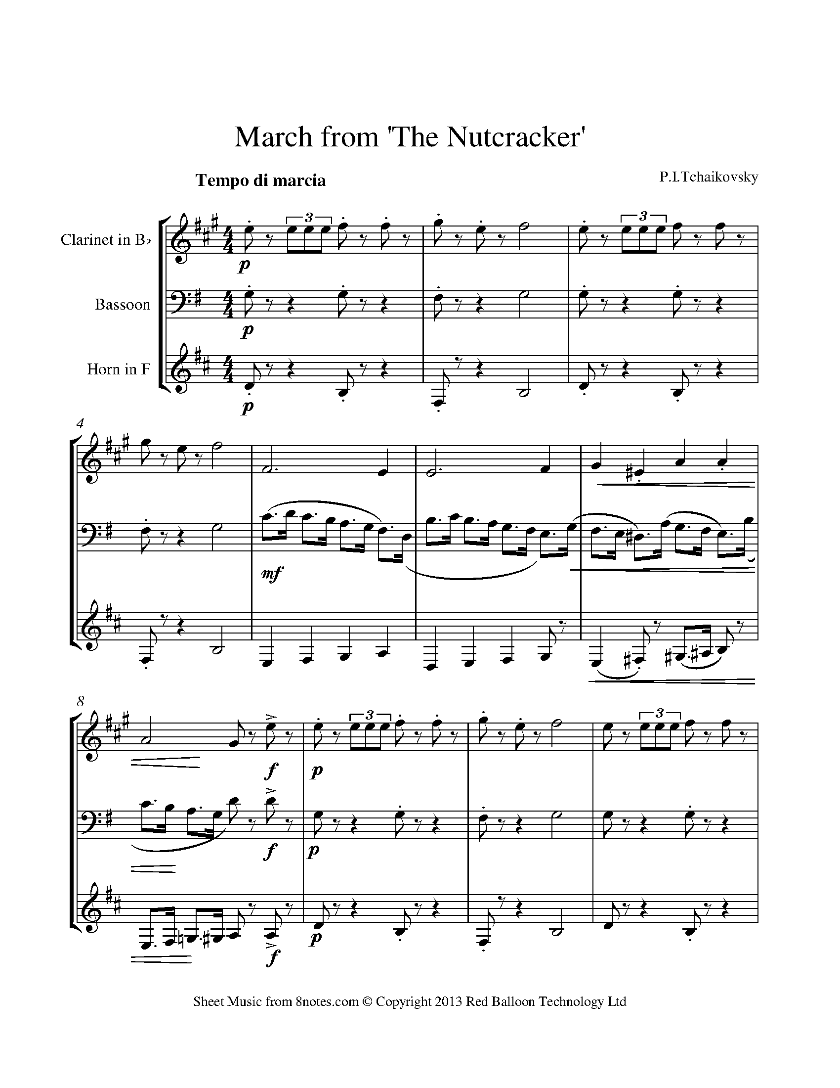 Tchaikovsky March from The Nutcracker Sheet music for Horn