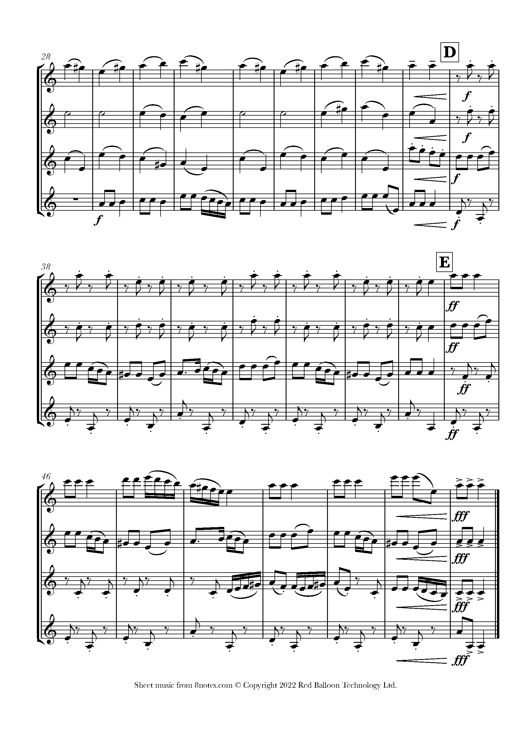 Sivivon (Jewish Traditional) Sheet music for Quartet