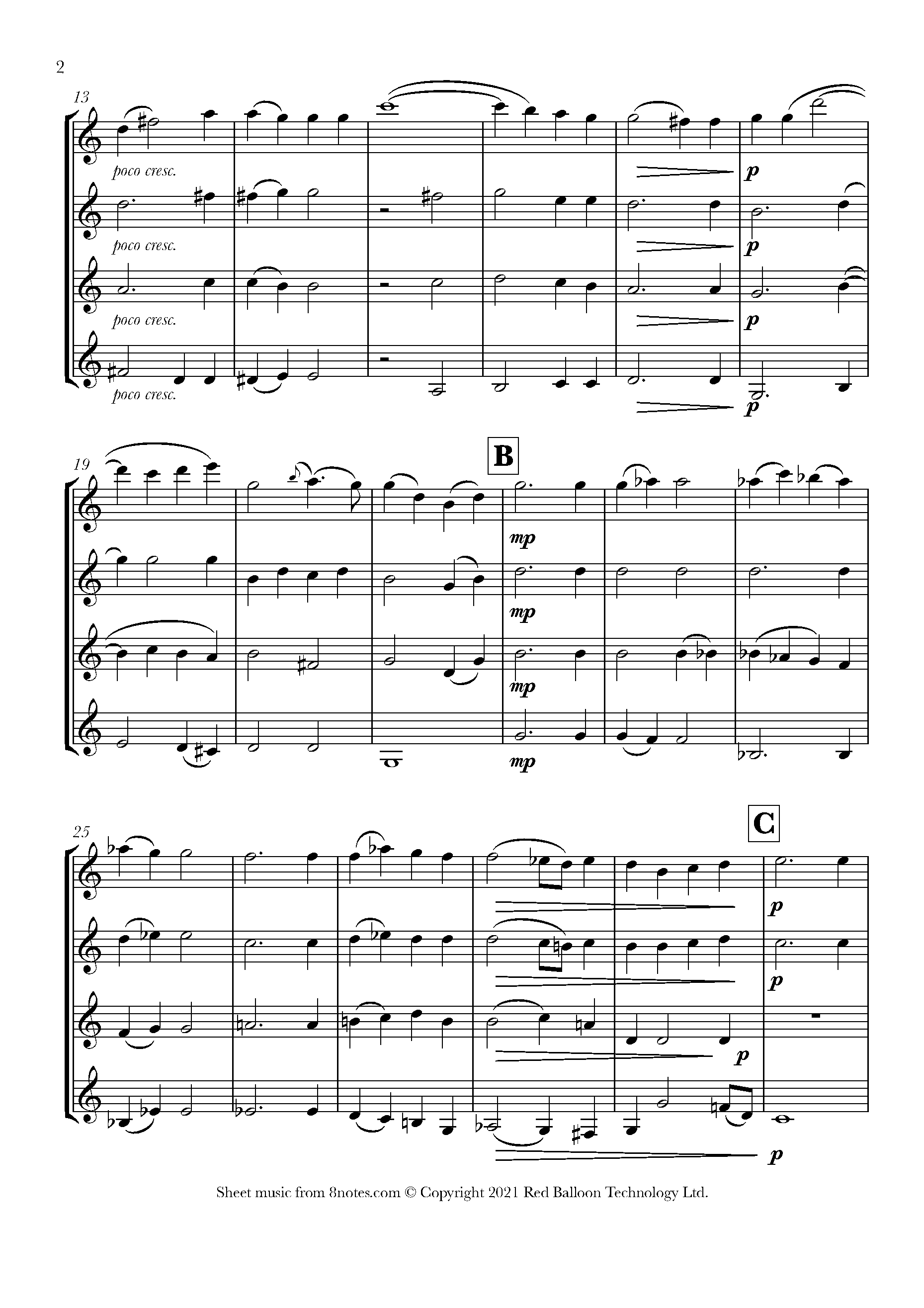 Mozart Ave Verum Corpus Sheet music for Quartet