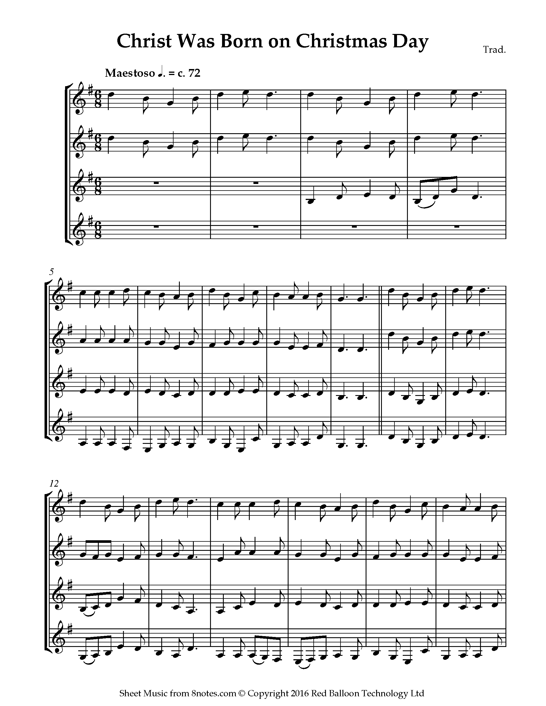 Christ Was Born On Christmas Day Sheet Music For Clarinet Quartet christ-was-born-on-christmas-day-sheet-music-for-clarinet-quartet