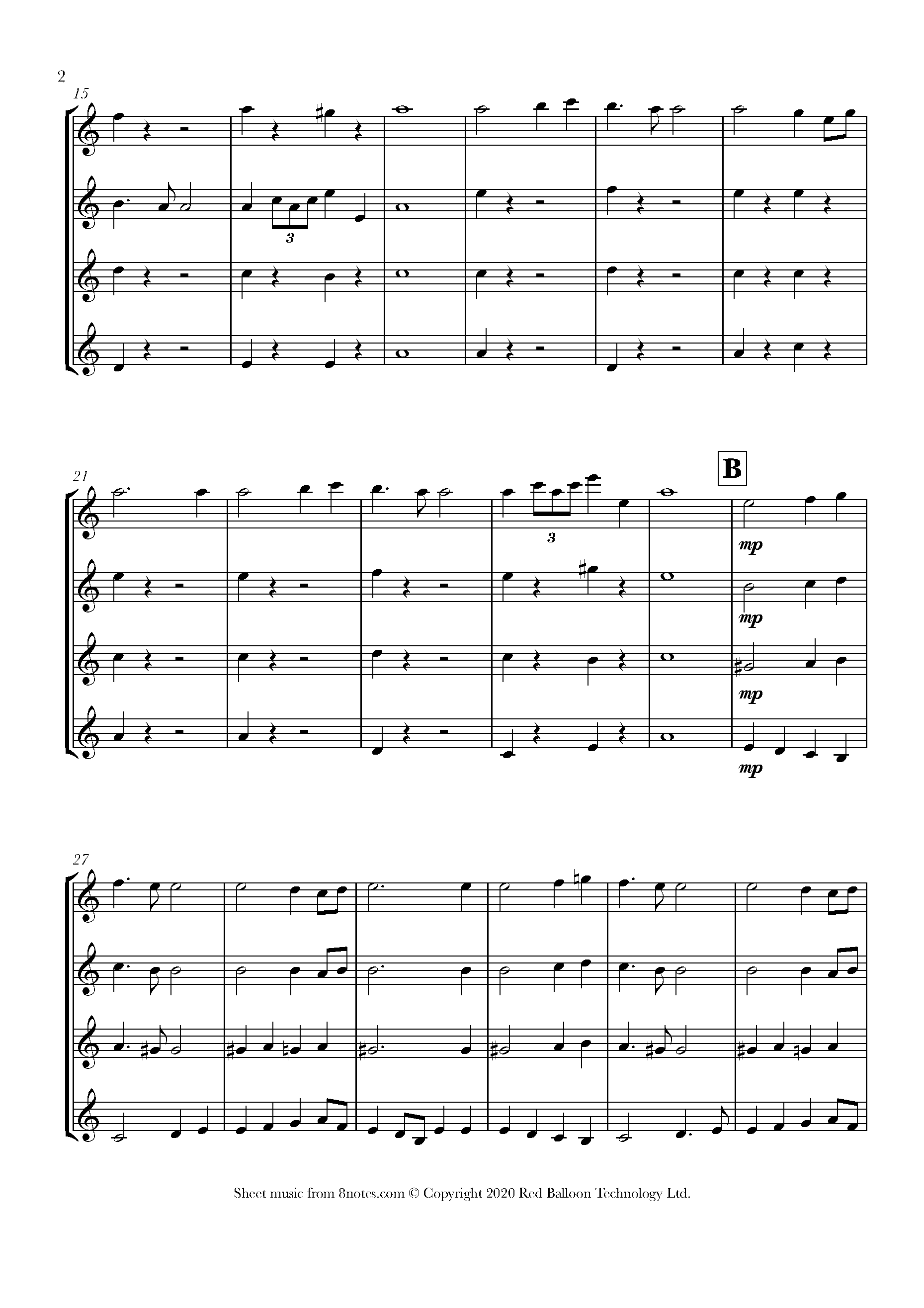 Dvořák New World Symphony 4th Movement Main Theme Sheet music for
