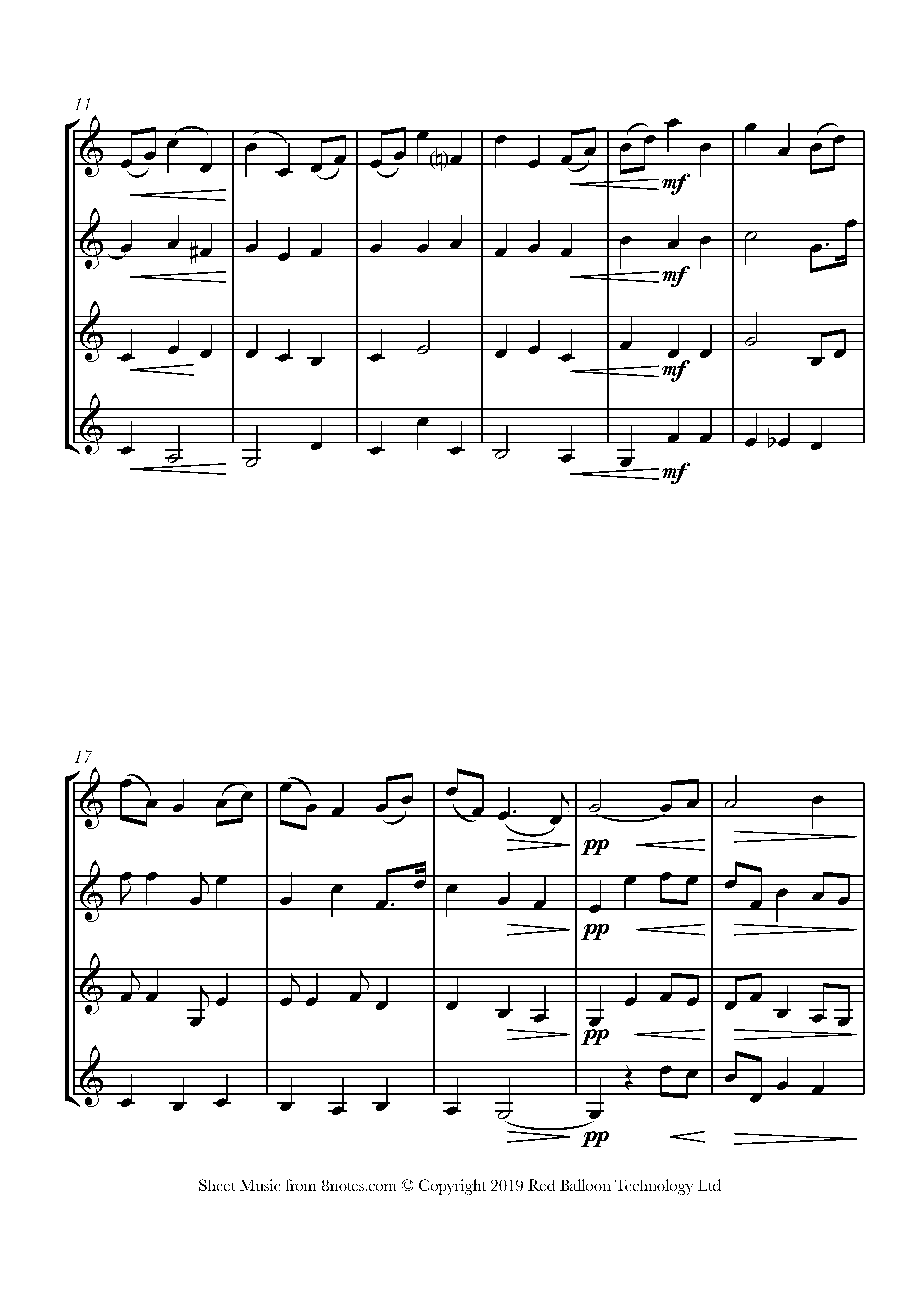Elgar Nimrod from Enigma Sheet music for Quartet