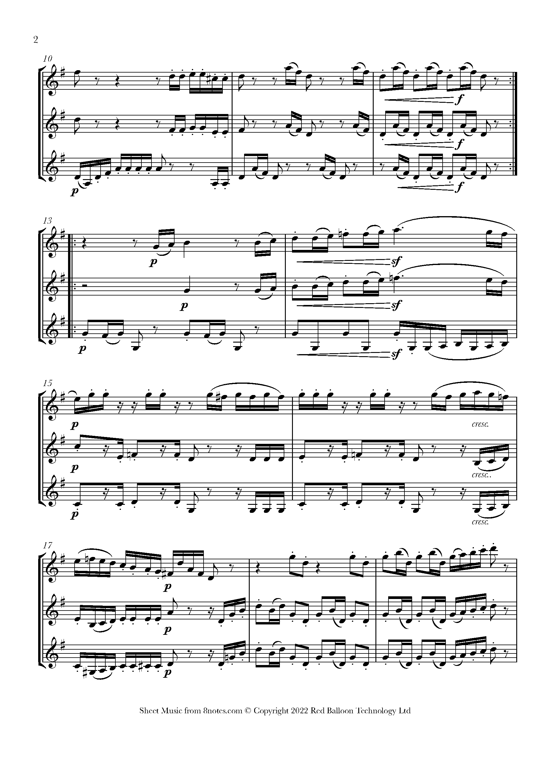 Beethoven Serenade, Op. 25 First Movement Sheet music for Trio