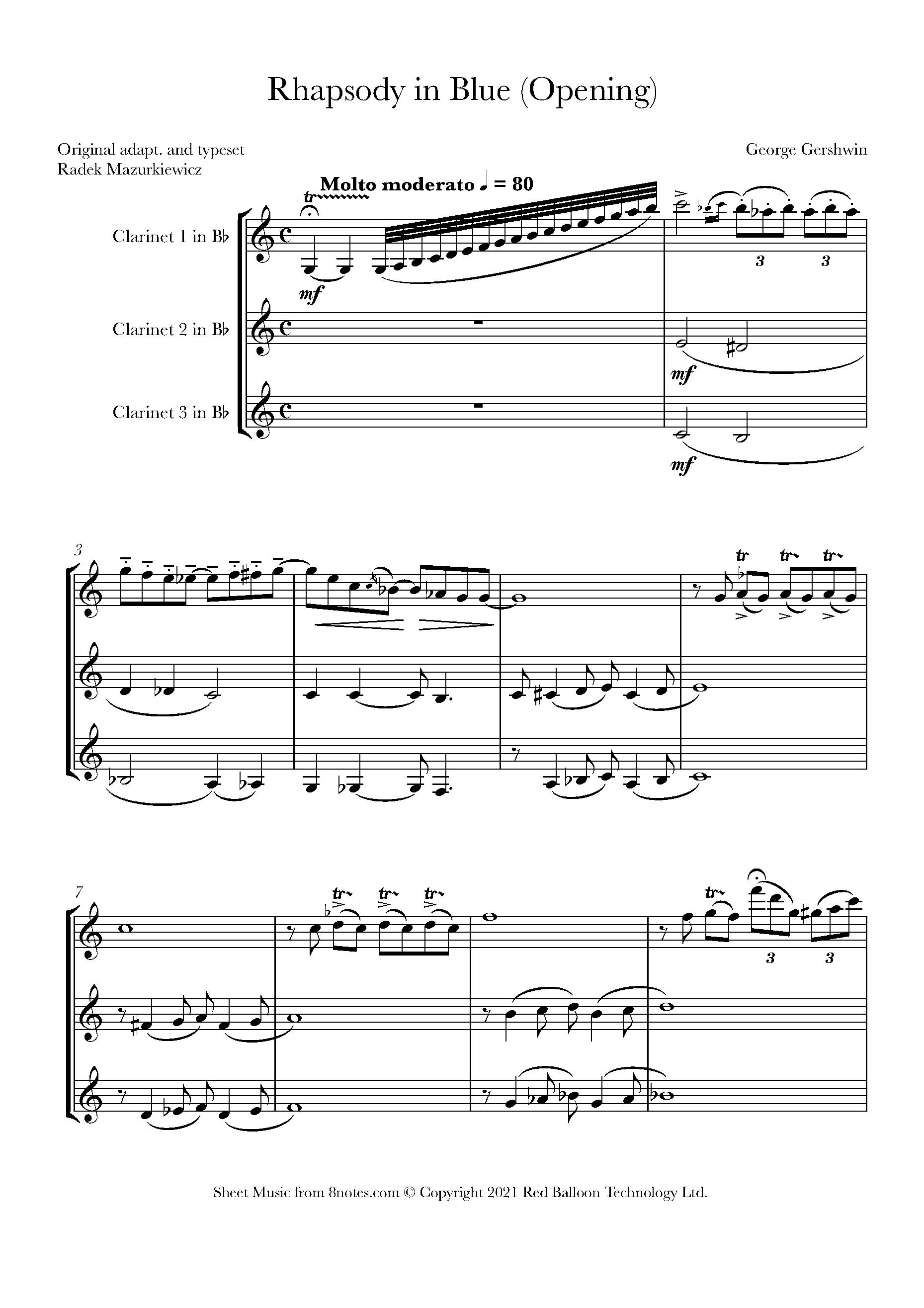 Play Gershwin » Partitions Pour Clarinette