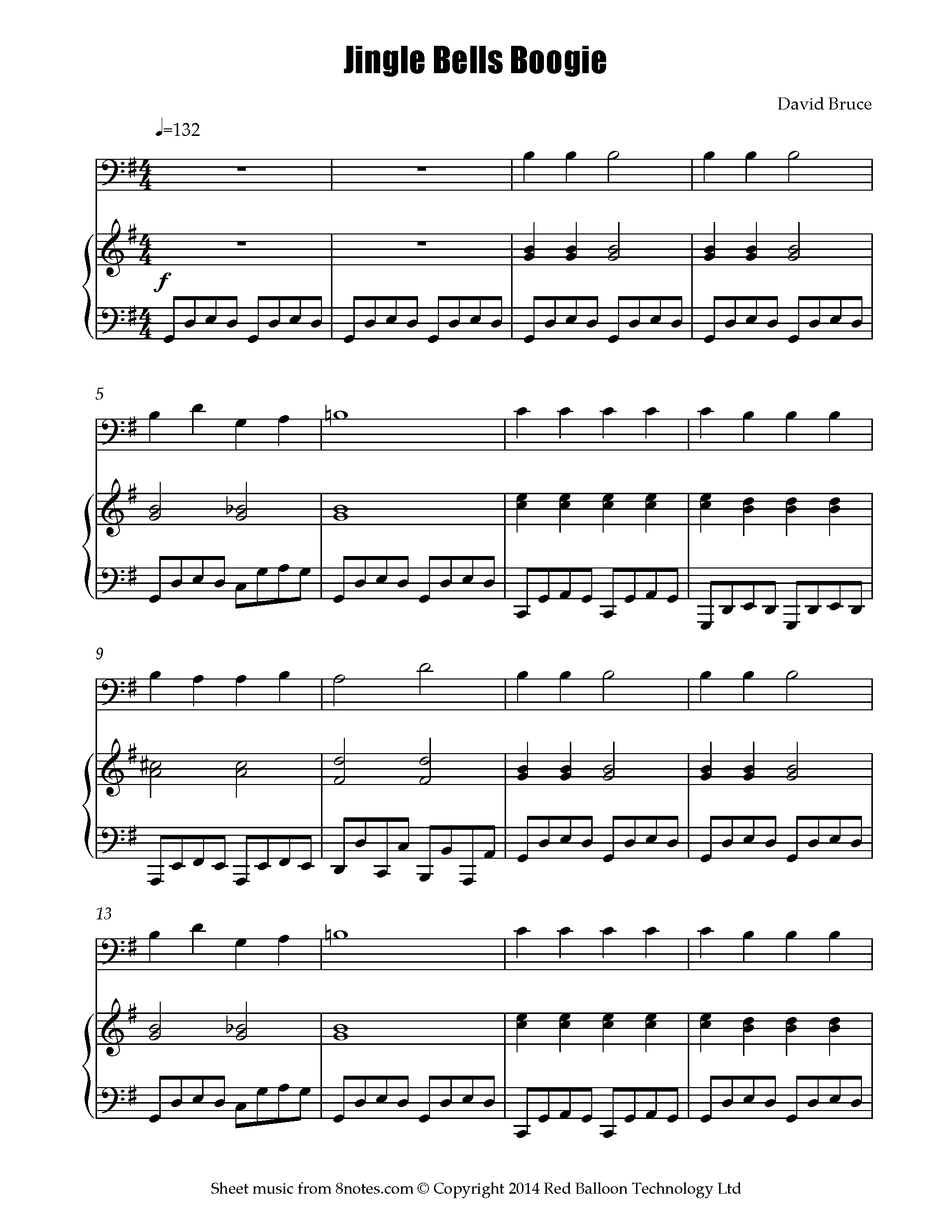 David Bruce Jingle Bells Boogie Sheet music for Double Bass