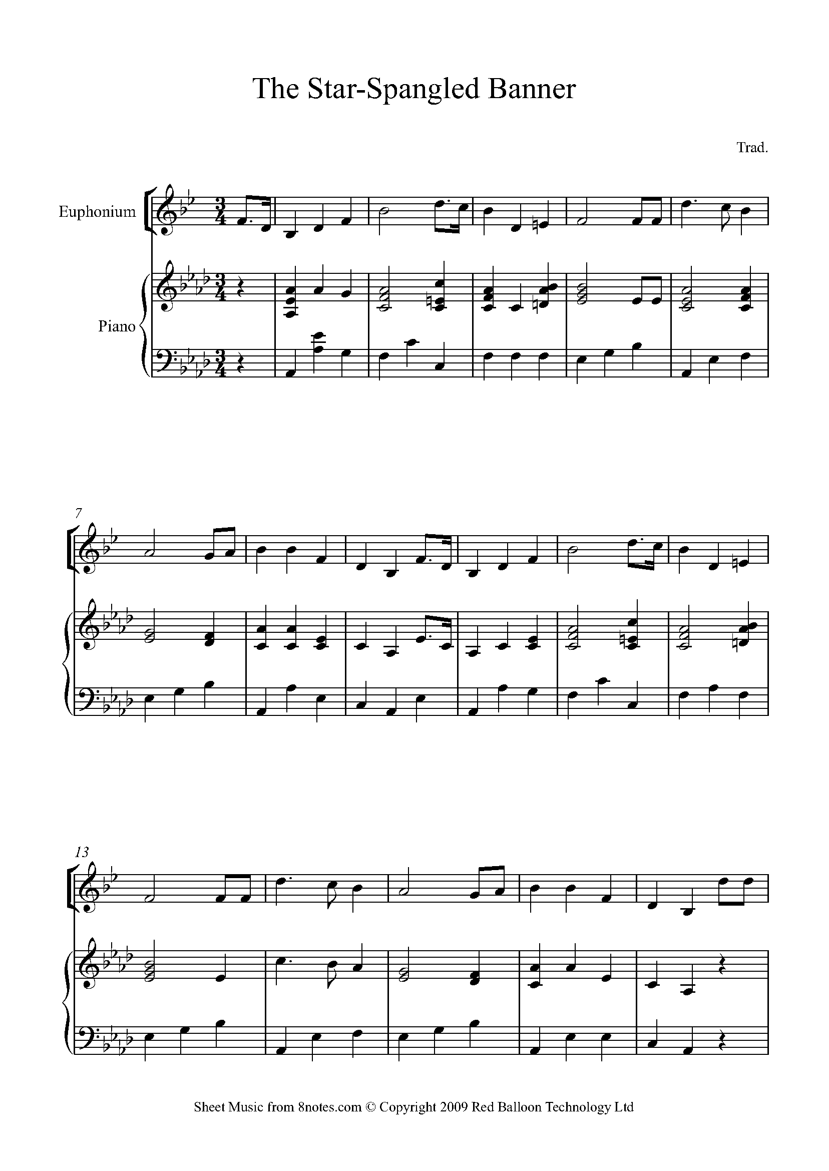 The Star Spangled Banner Sheet music for Euphonium