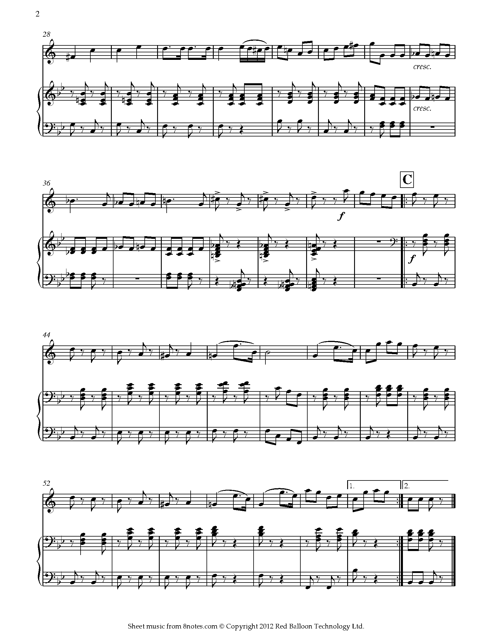 Strauss II Thunder and Lightening Polka Sheet music for Euphonium