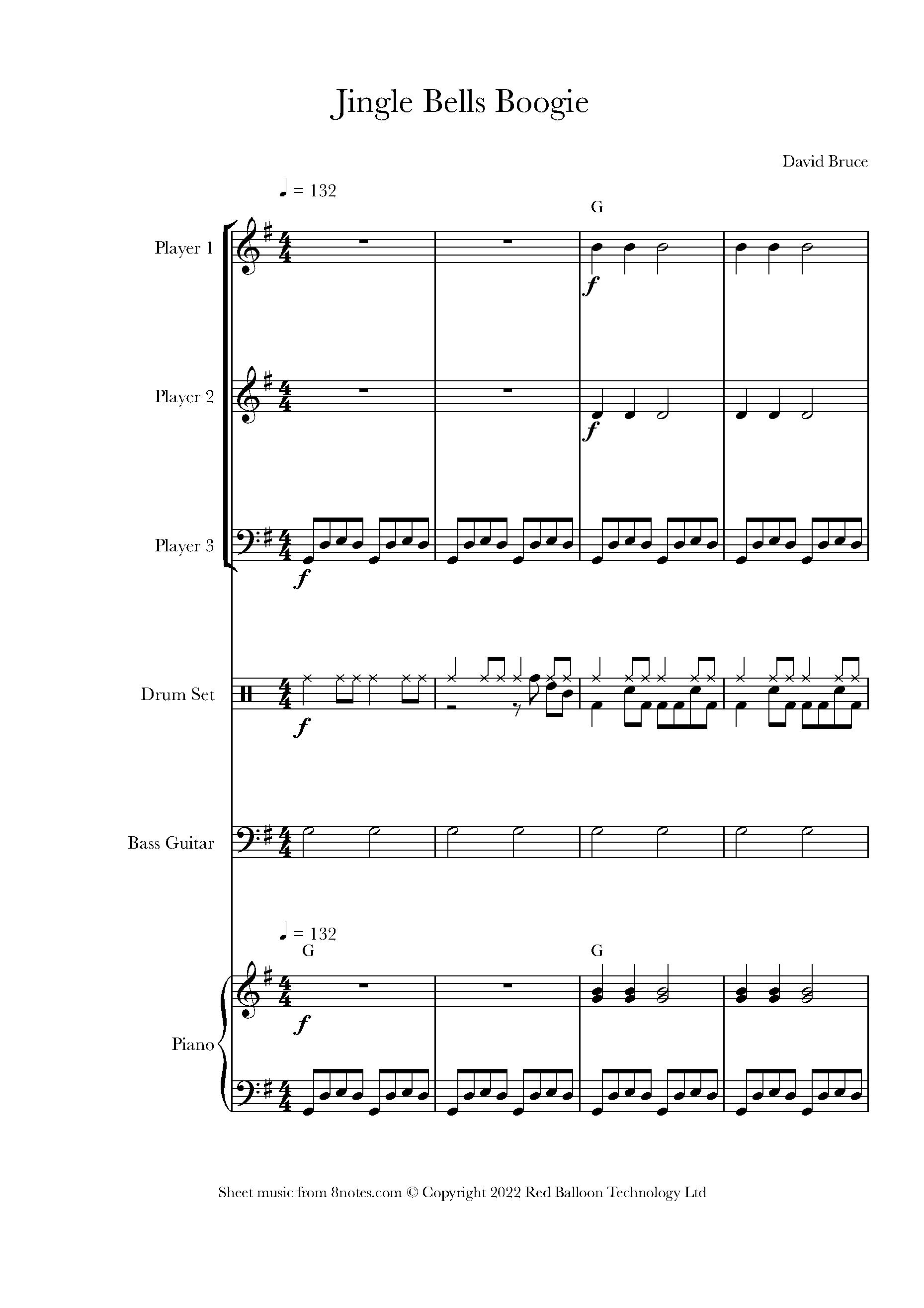 David Bruce Jingle Bells Boogie Sheet music for Flexible 3 Players