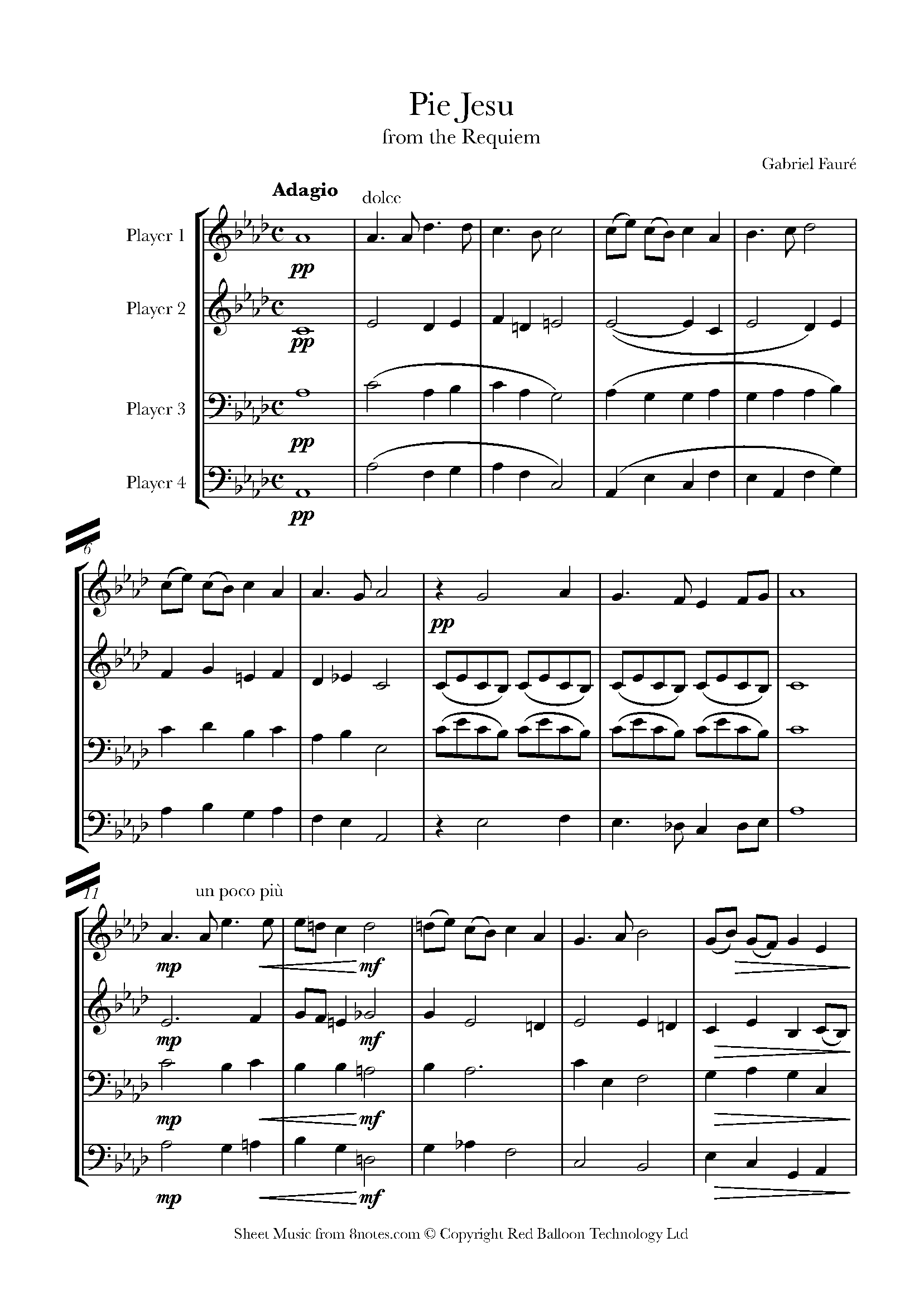 ﻿Fauré Pie Jesu from the Requiem Sheet music for Flexible Brass