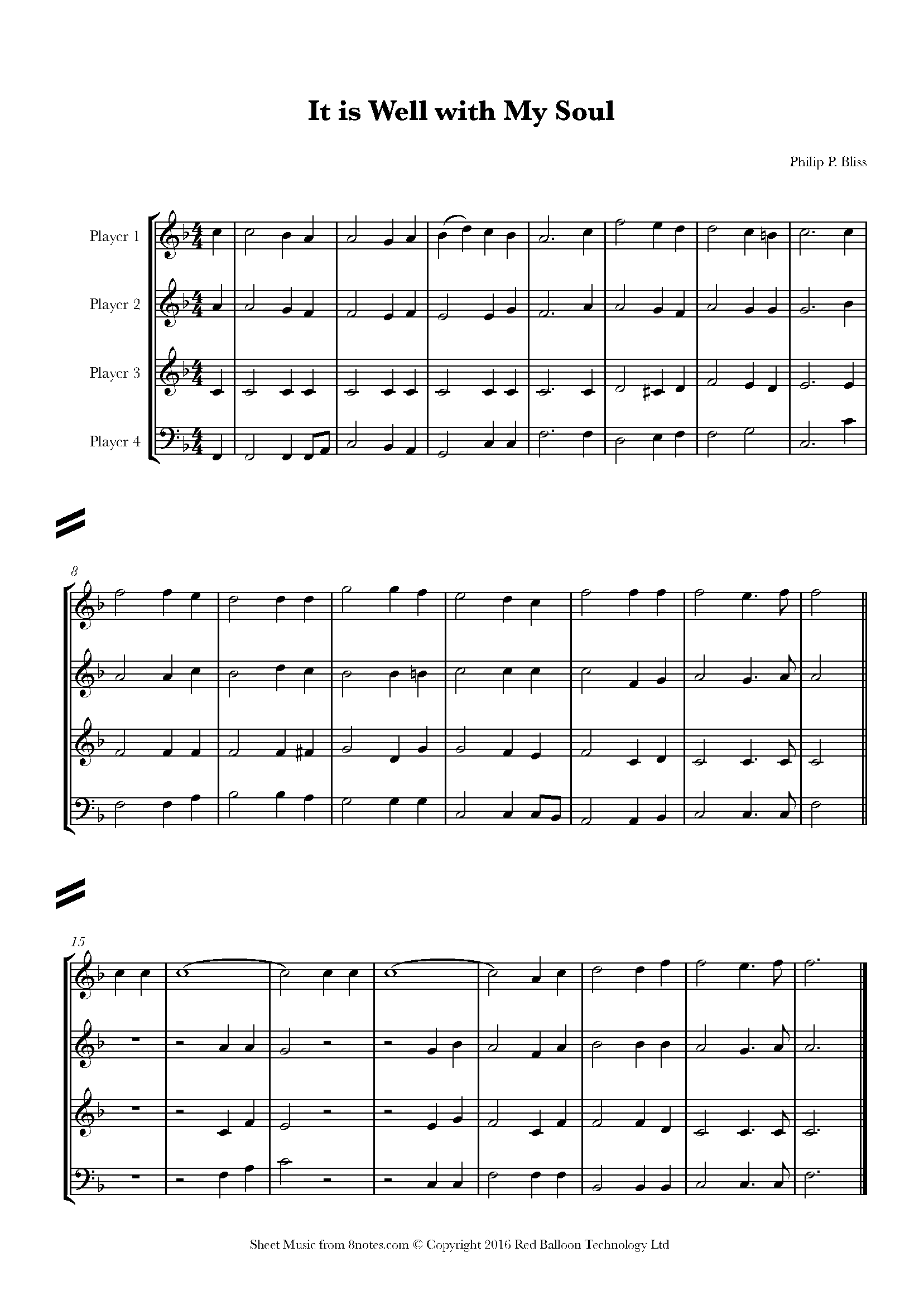 It is Well with My Soul (Philip P. Bliss) Sheet music for Flexible