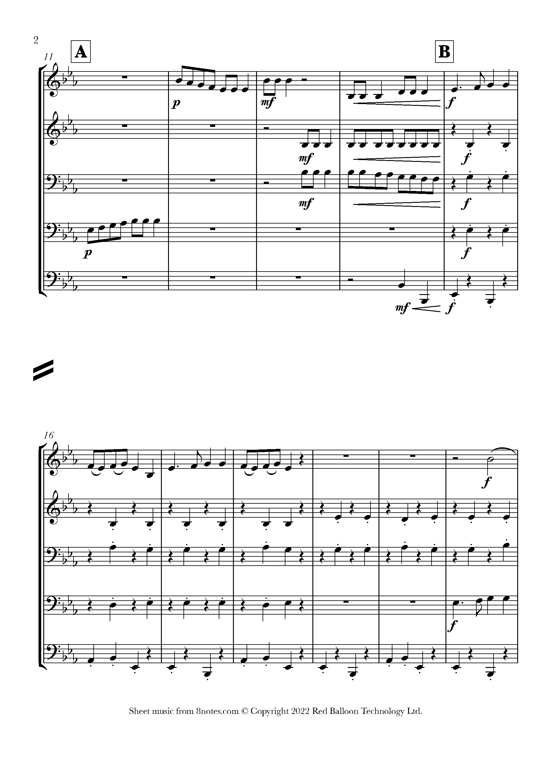 Alouette Sheet music for Flexible Mixed Ensemble 5 Players