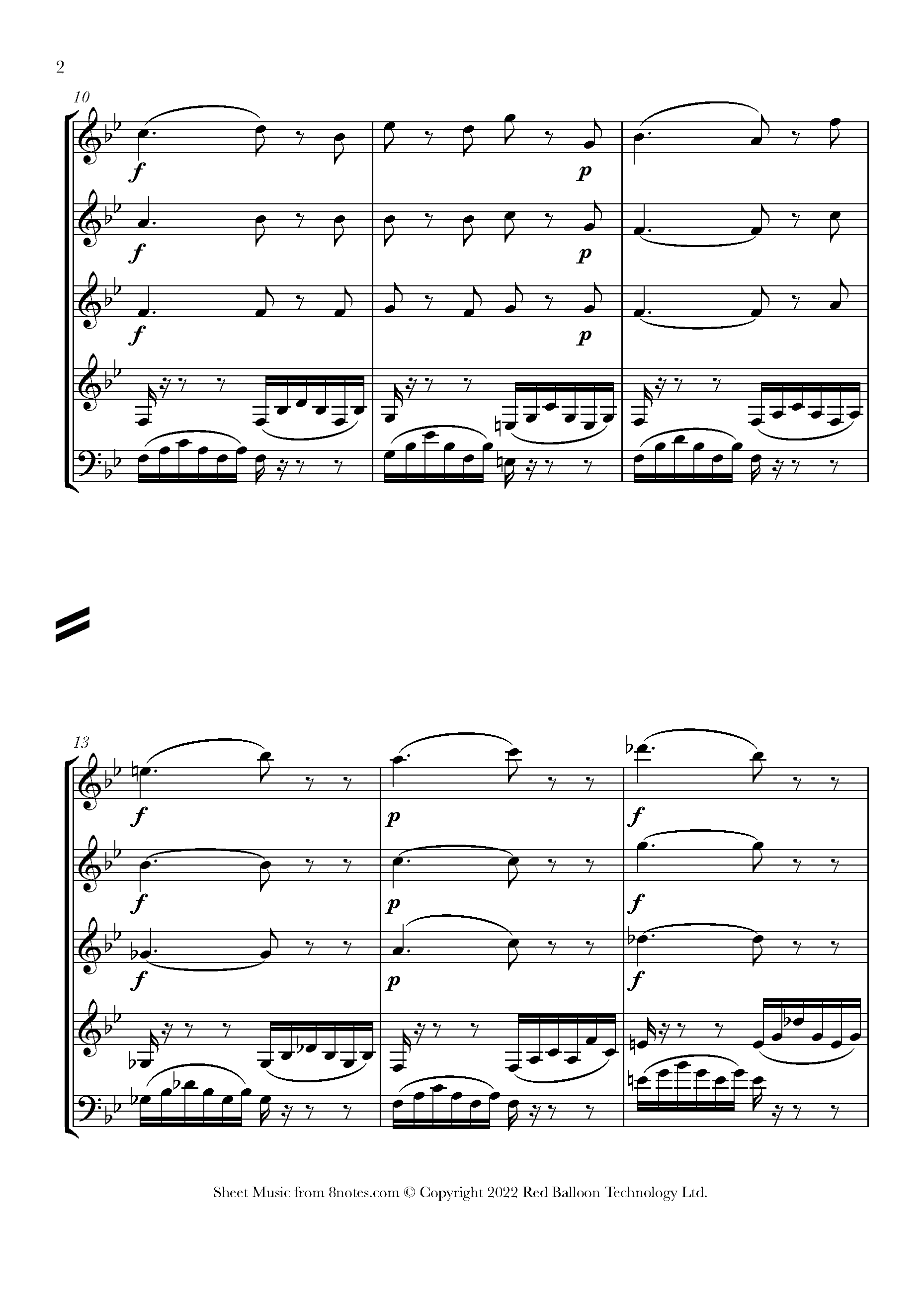 Mozart Sonata in F K280 2nd mvt Sheet music for Flexible Mixed