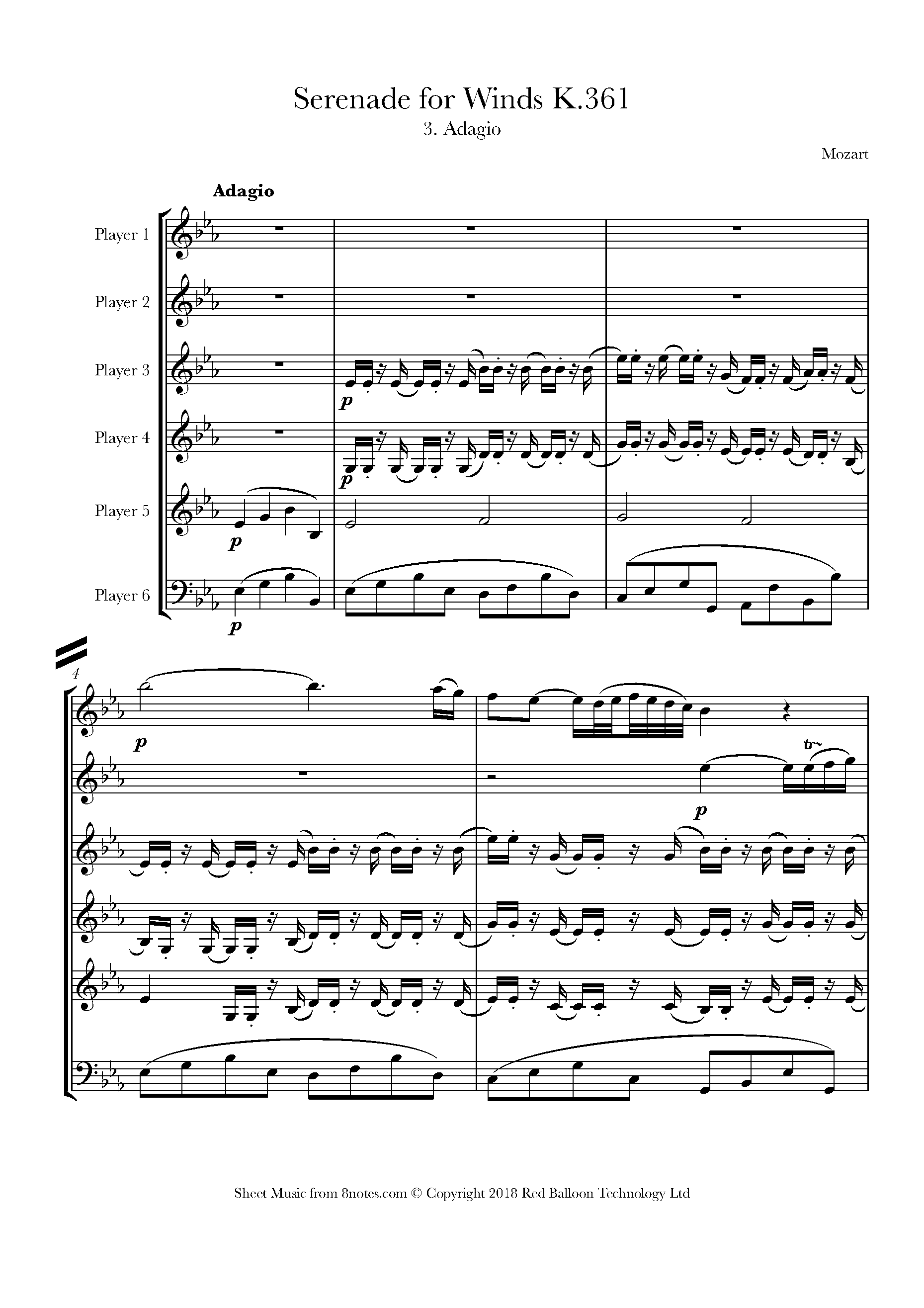 Mozart Serenade No. 10 for Winds (Gran Partita), 3rd Movement, Adagio