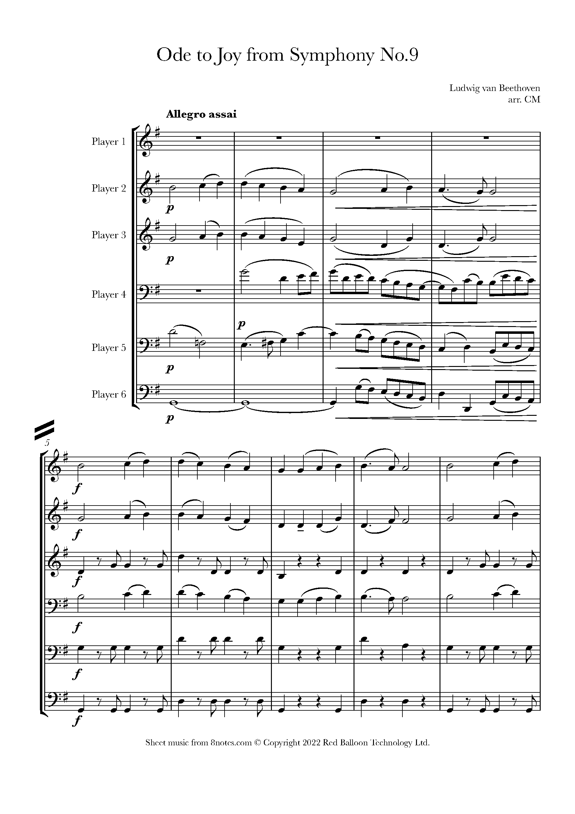 Beethoven Theme from Ode to Joy Sheet music for Flexible String