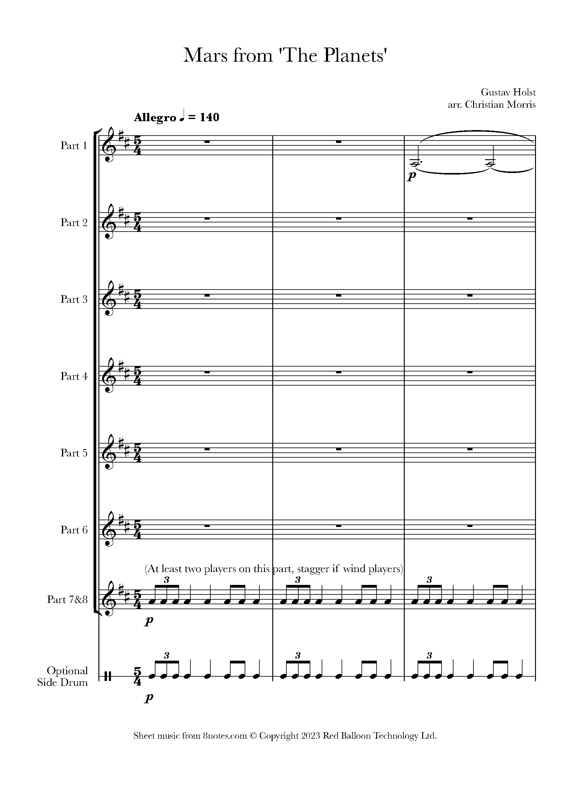 Holst Mars from The Sheet music for Flexible String Ensemble