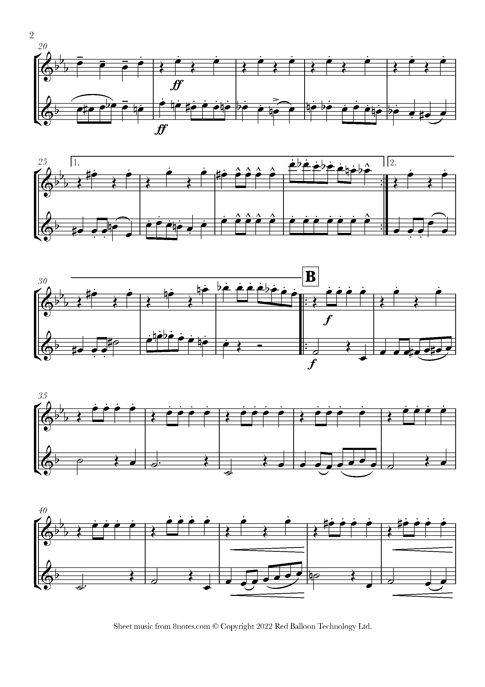  Fu k Entry Of The Gladiators Sheet Music For Flute Clarinet Duet 