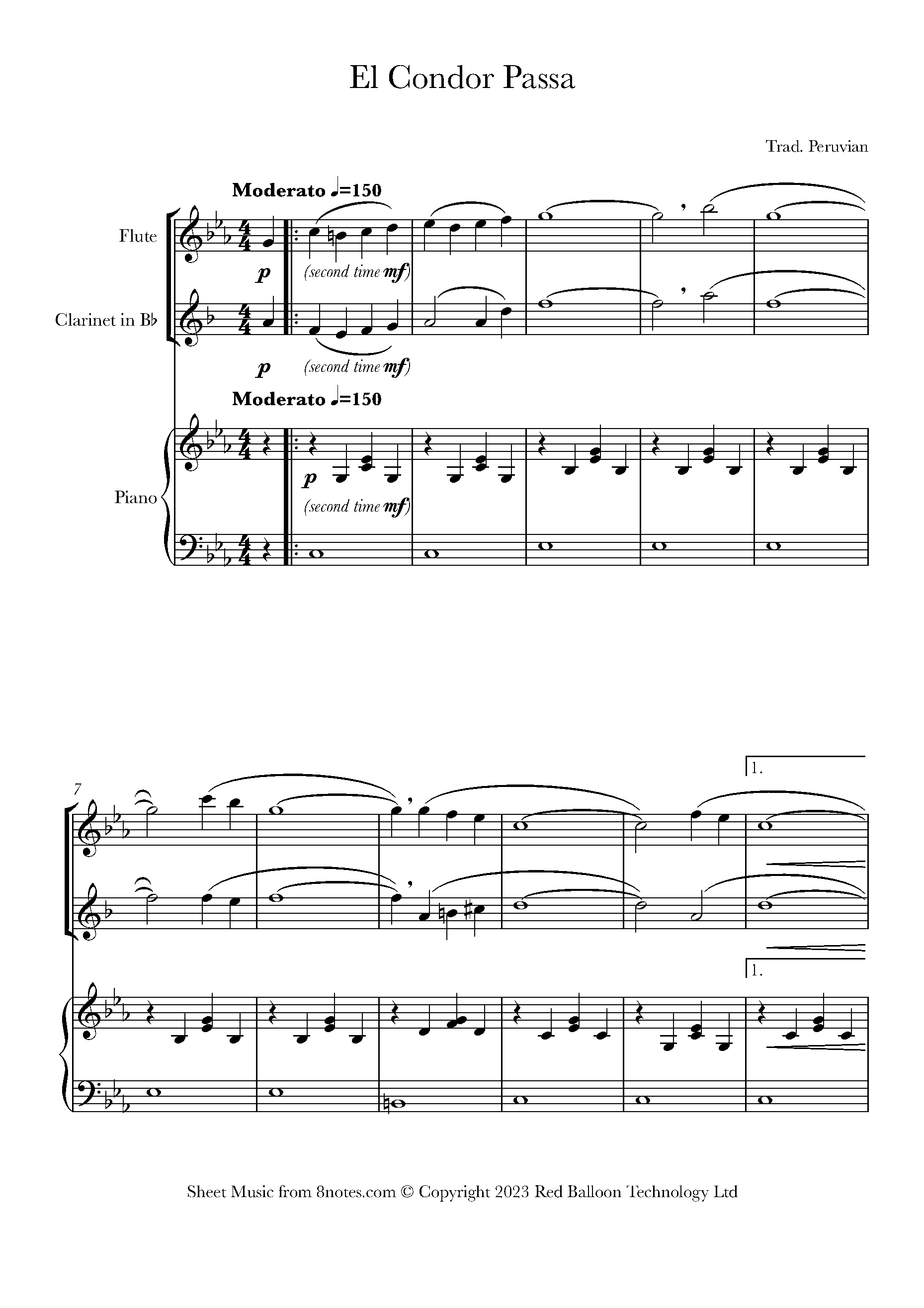 El Condor Passa (Peru) Sheet music for Duet