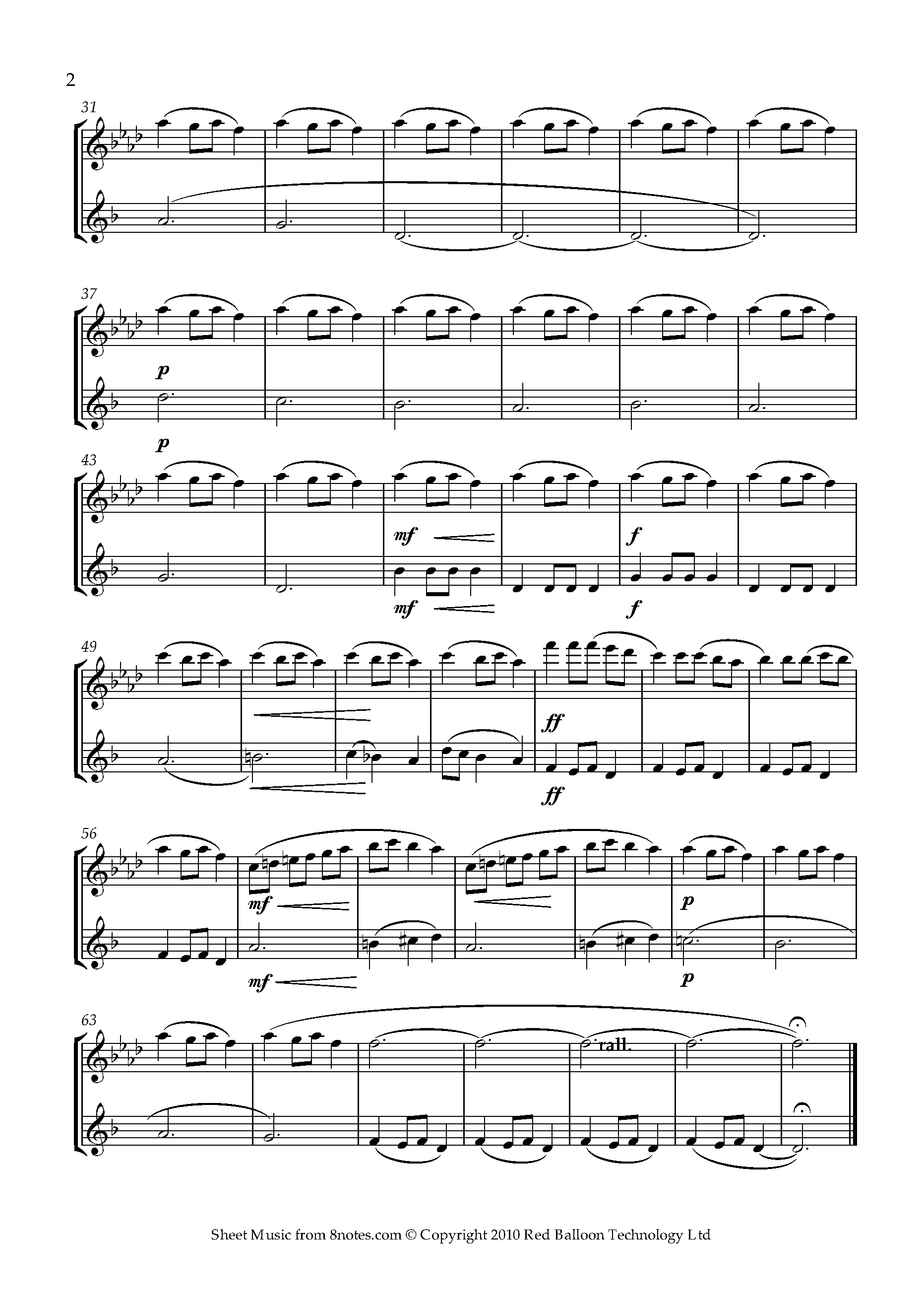 Carol of the Bells Sheet music for FluteSaxophone Duet