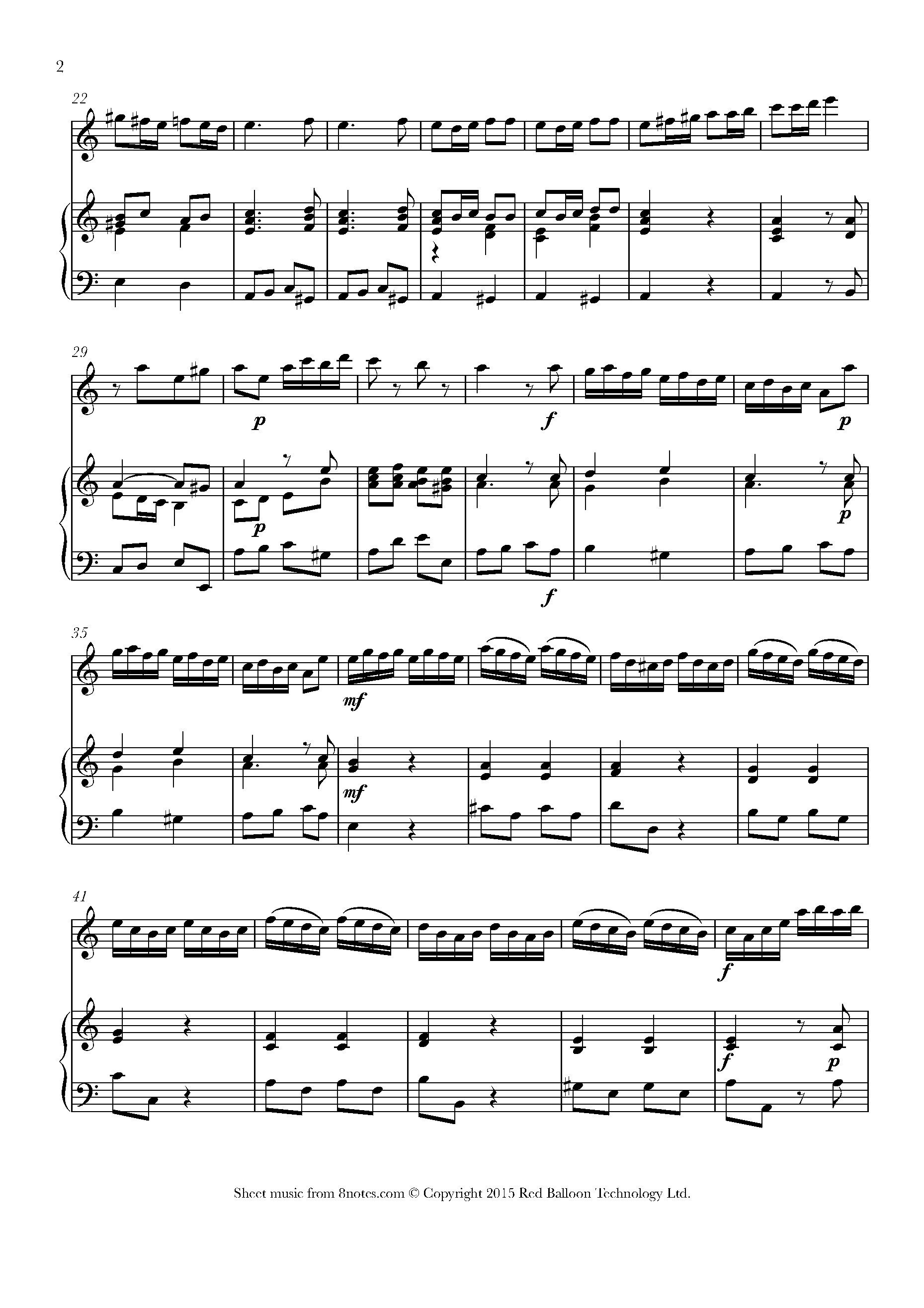 Vivaldi - Concerto in A Minor 3rd mvt Sheet music for Flute - 8notes.com