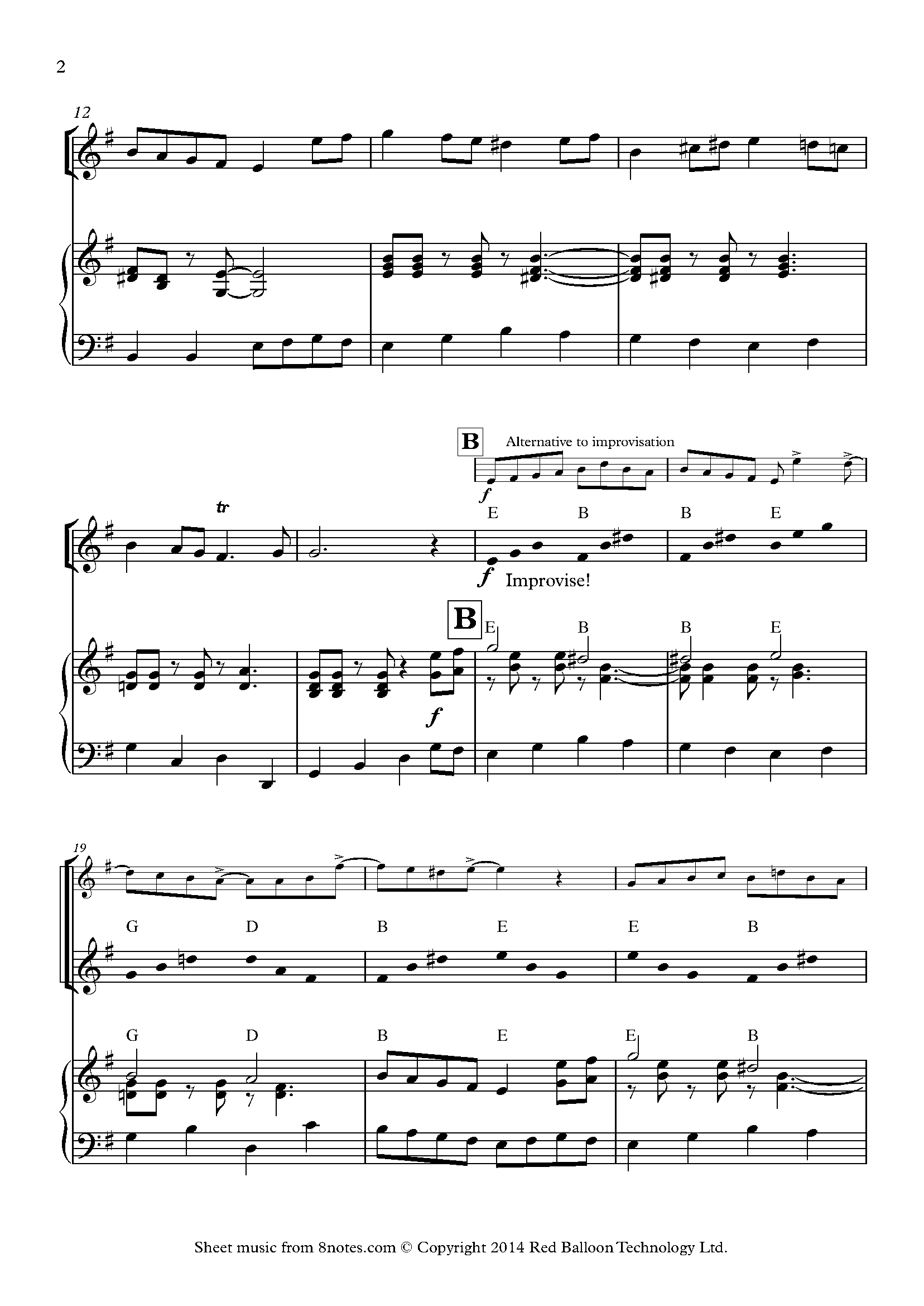 Jethro Tull Swinging Bouree (Homage to Jethro Tull) Sheet music for Flute