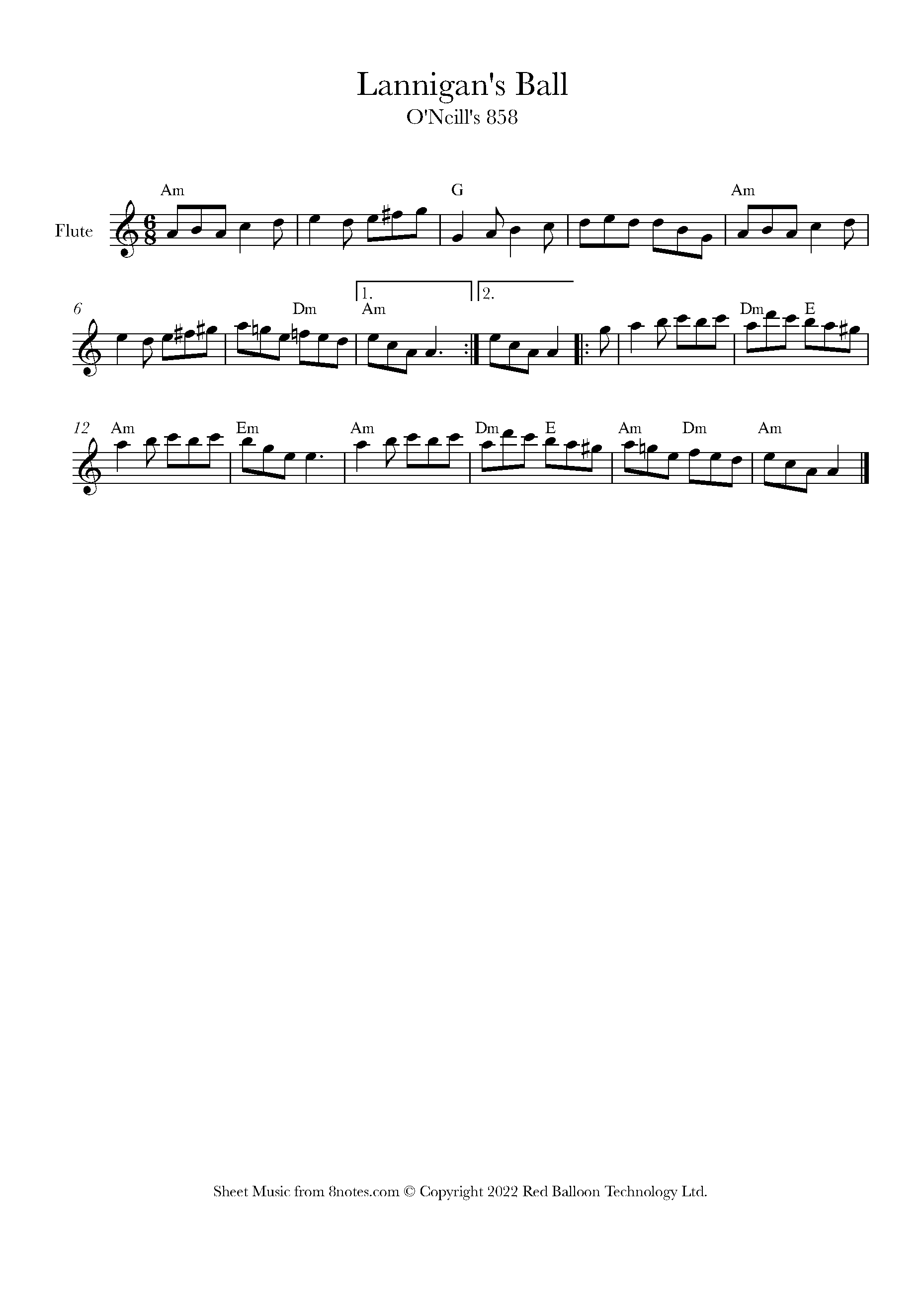 Lannigan's Ball (Ireland) Sheet music for Flute